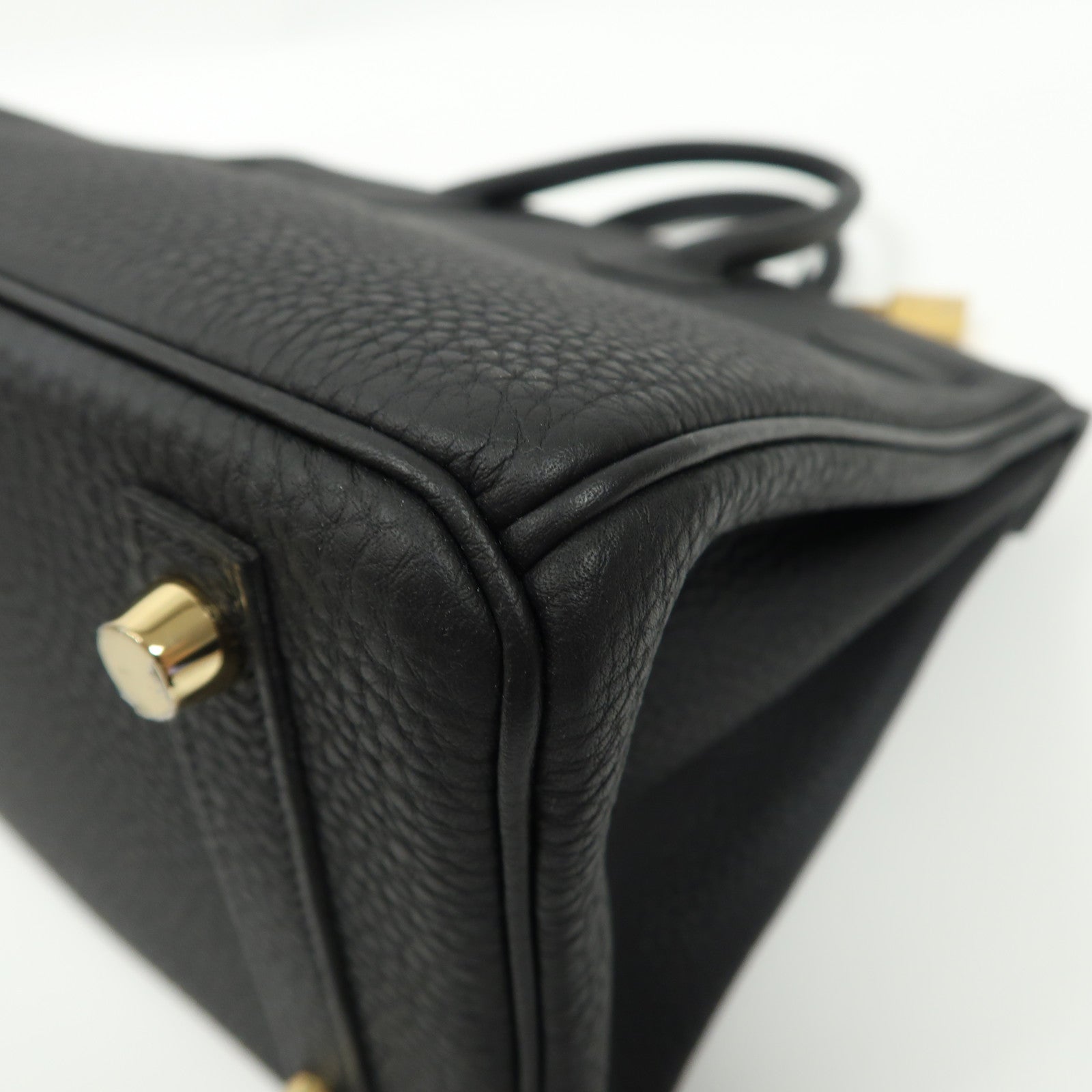 HERMES Togo皮革Birkin 25金扣手挽袋黑色