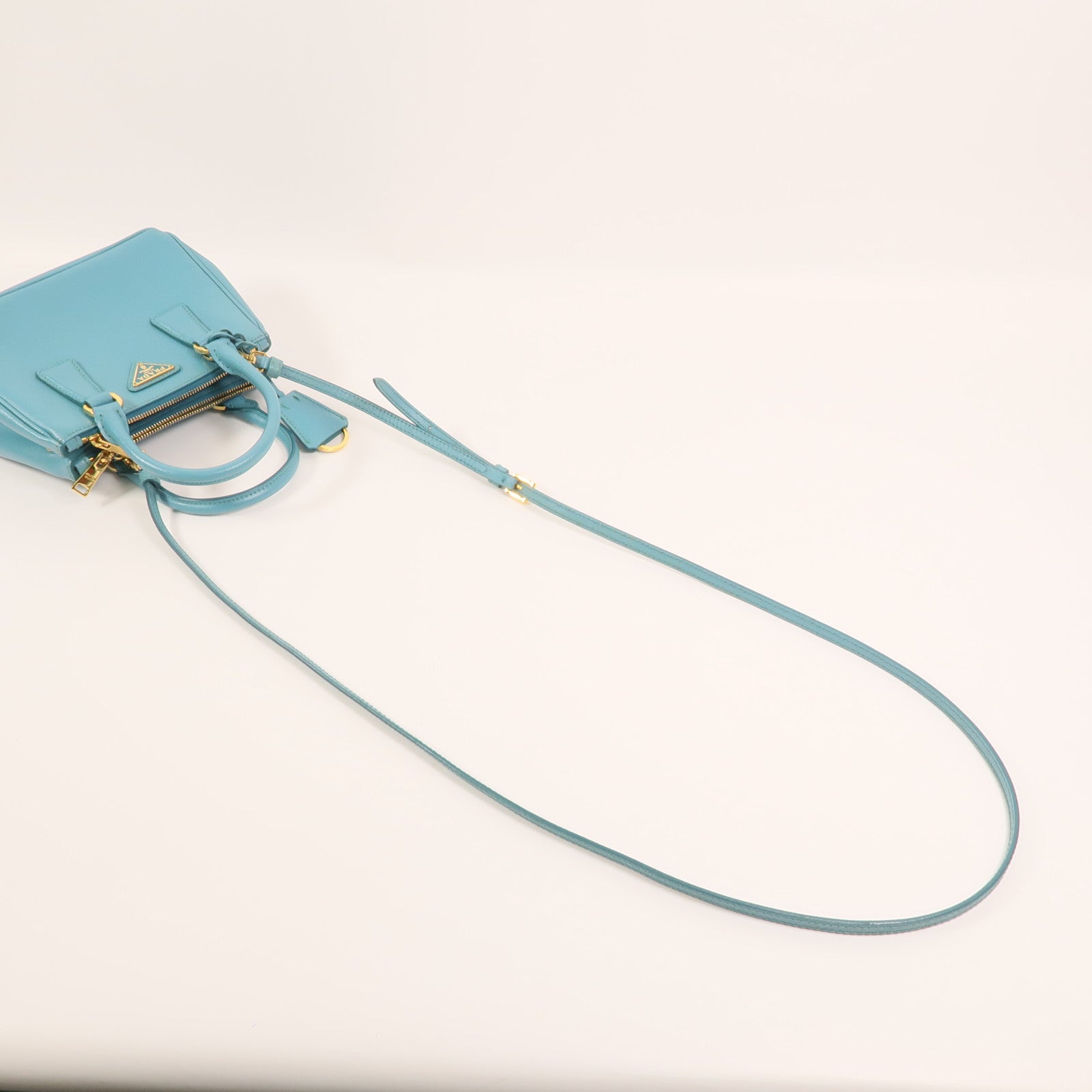 PRADA 【激減優惠】牛皮皮革Micro Galleria金扣手挽肩背兩用袋