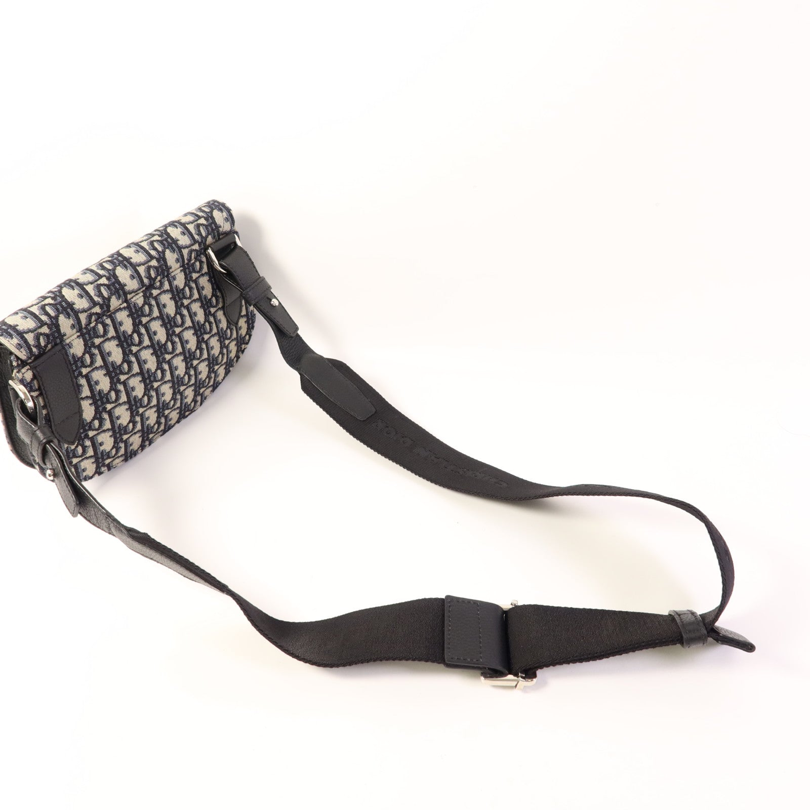 Dior 帆布Oblique Waist/Body Bag銀扣腰包