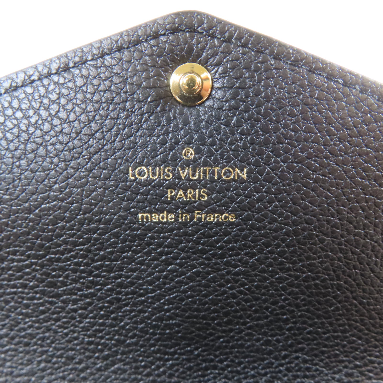LOUIS VUITTON Monogram Empreinte Sarah金扣啪鈕長錢包黑色