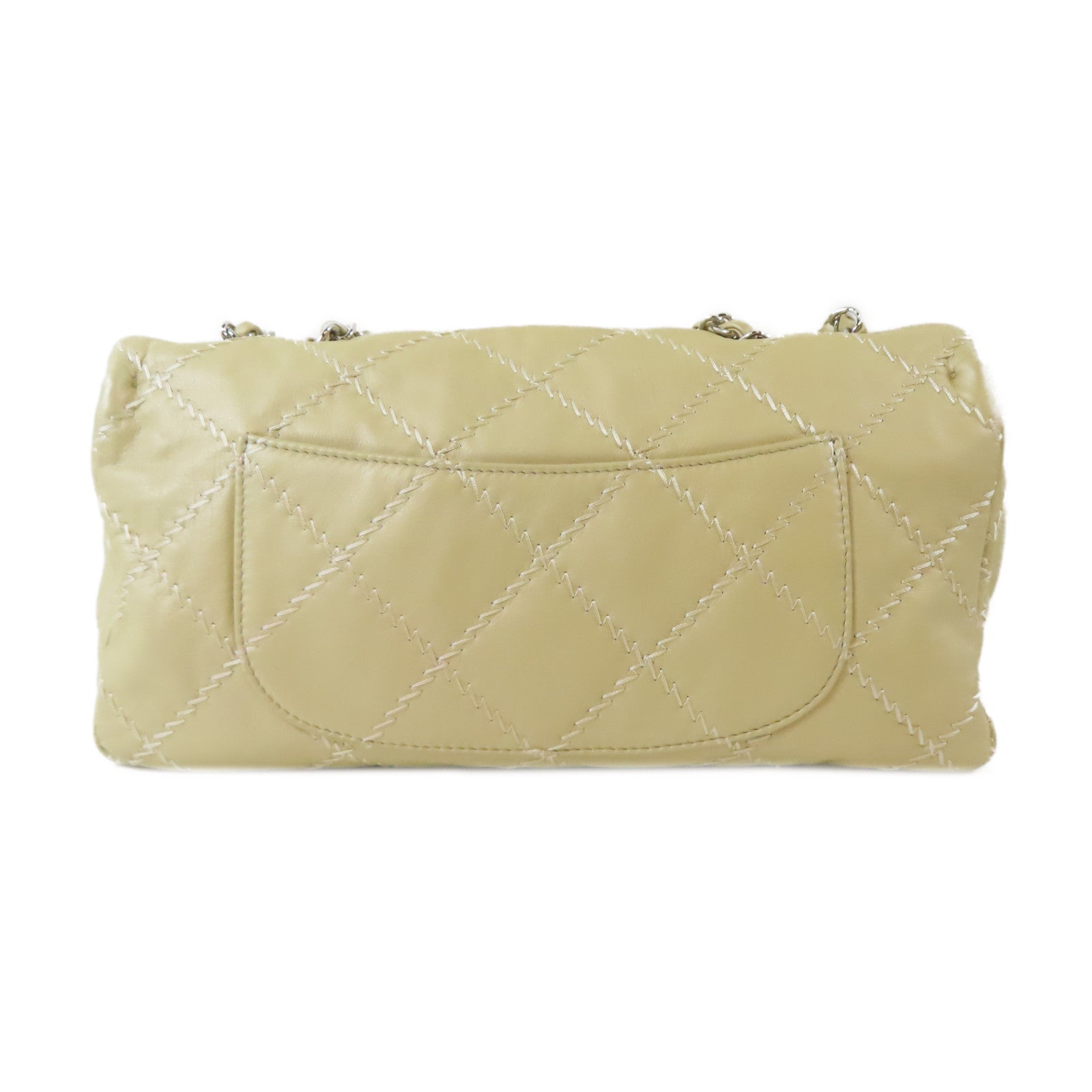 CHANEL 菱格羊皮皮革Chain Shoulder Bag銀扣鏈帶肩背袋金色