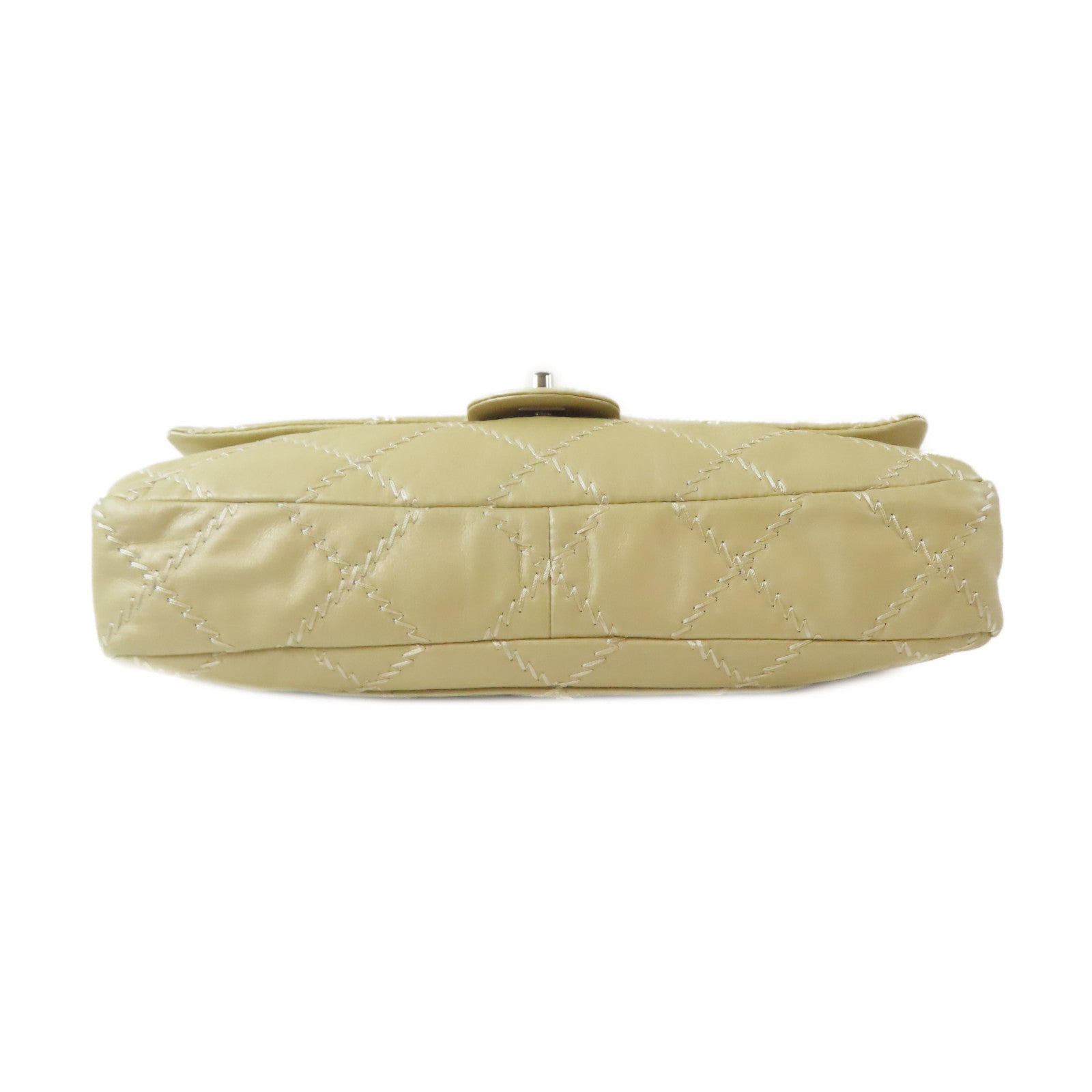 CHANEL 菱格羊皮皮革Chain Shoulder Bag銀扣鏈帶肩背袋金色