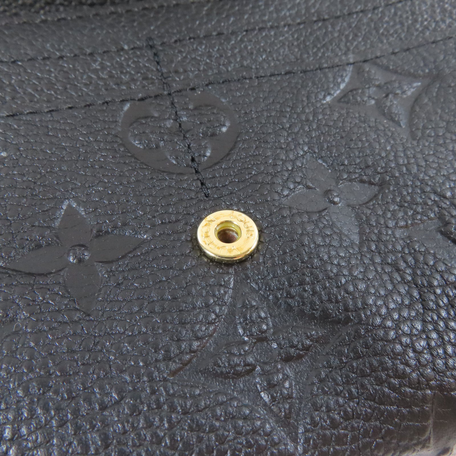 LOUIS VUITTON Monogram Empreinte Sarah金扣啪鈕長錢包黑色