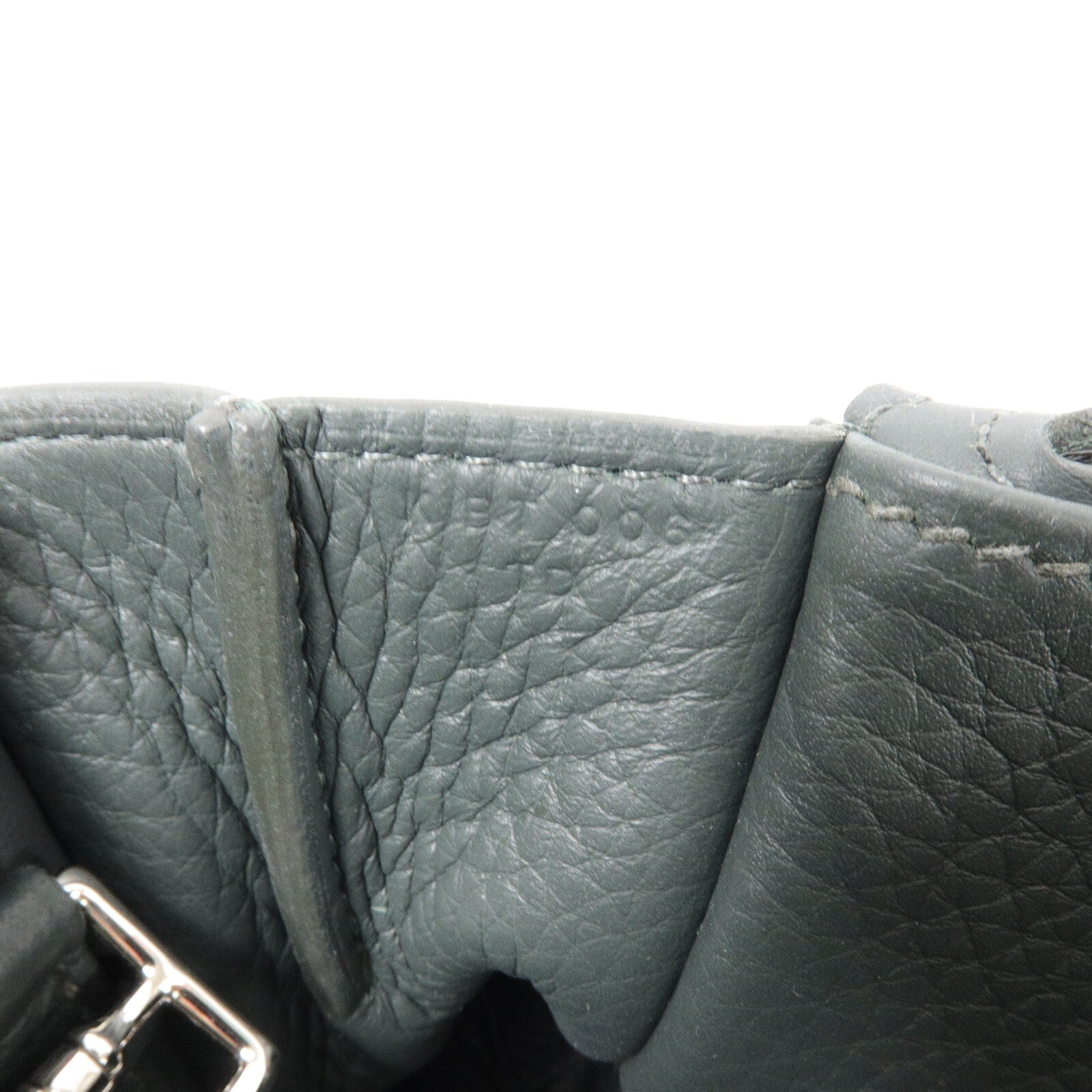 HERMES Clemence皮革Halzan 25手挽肩背兩用袋Vert Cypres