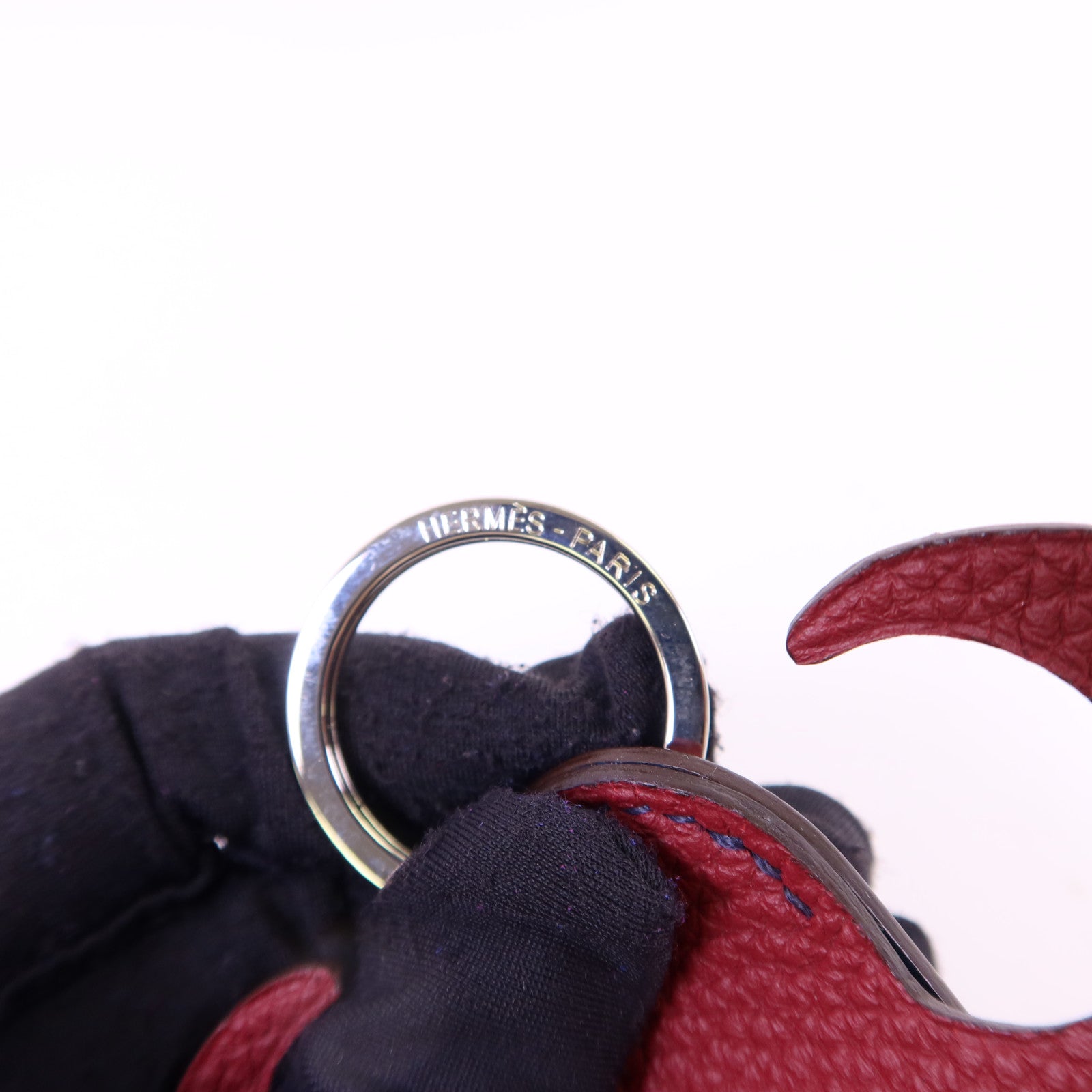 HERMES 【激減優惠】Clemence皮革/Epsom皮革Key Holder Charm銀扣鎖匙扣