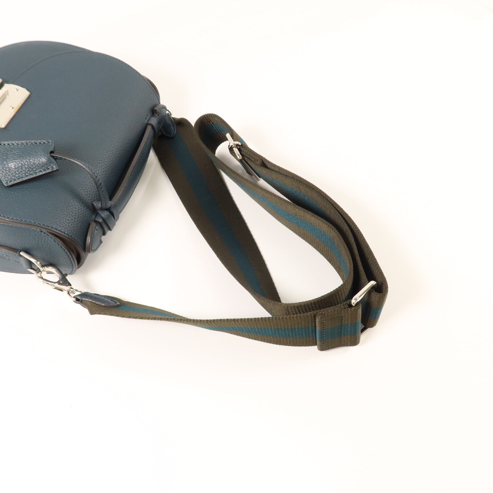 SELECTION 牛皮皮革Moynat Shoulder銀扣手挽肩背兩用袋