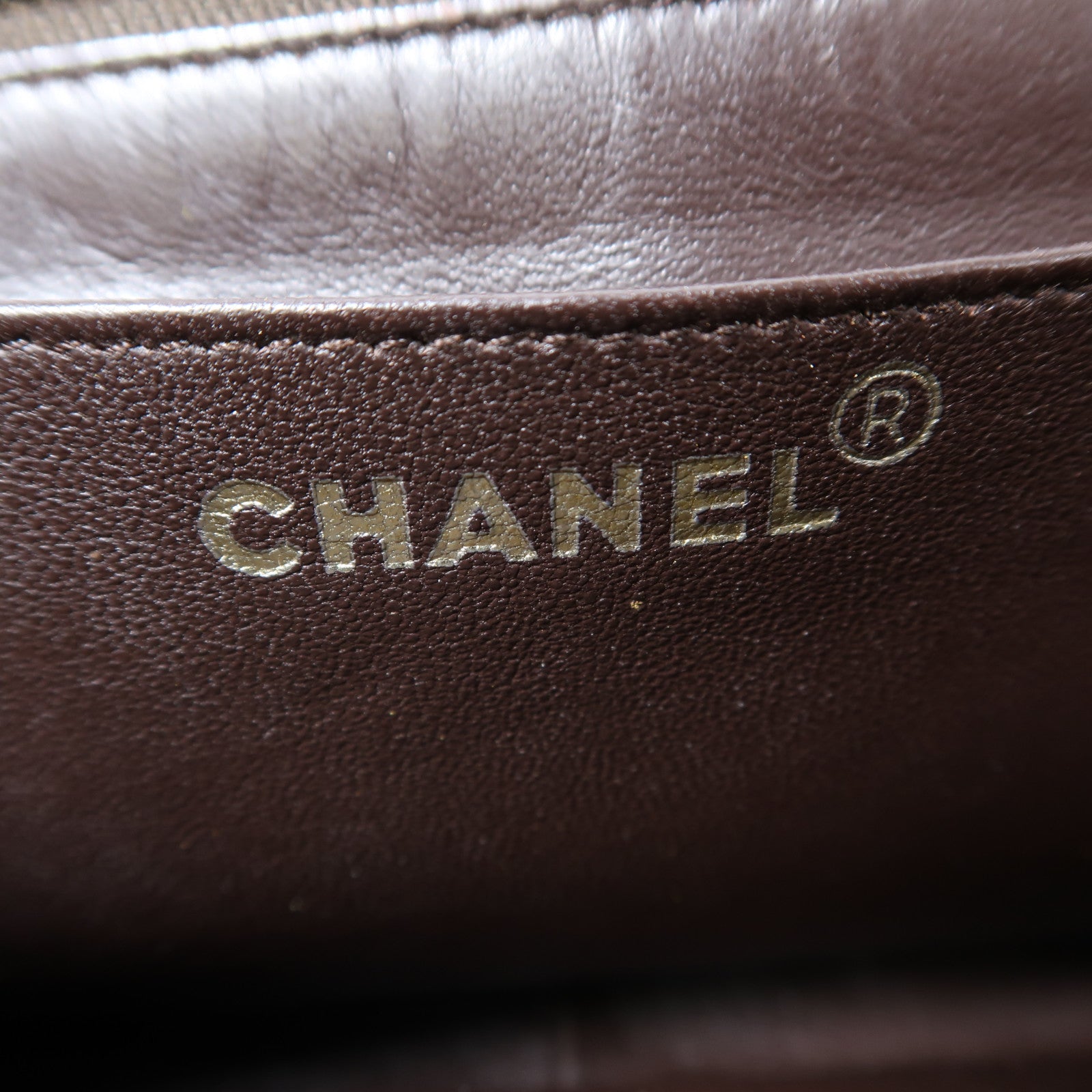 CHANEL 菱格羊皮皮革Shoulder Bag金扣肩背袋啡色