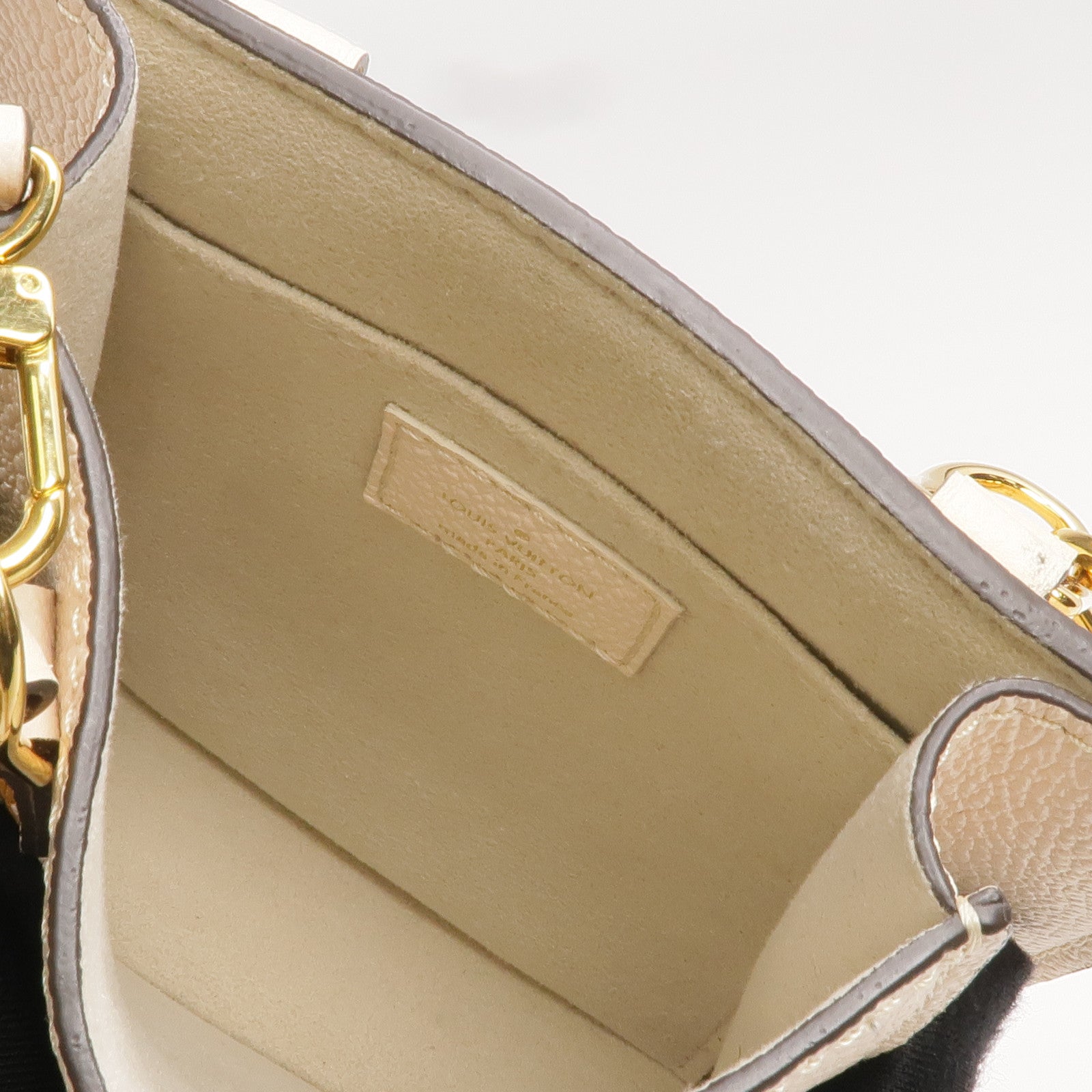 LOUIS VUITTON Monogram Empreinte Petit Sack Plat金扣手挽肩背兩用袋