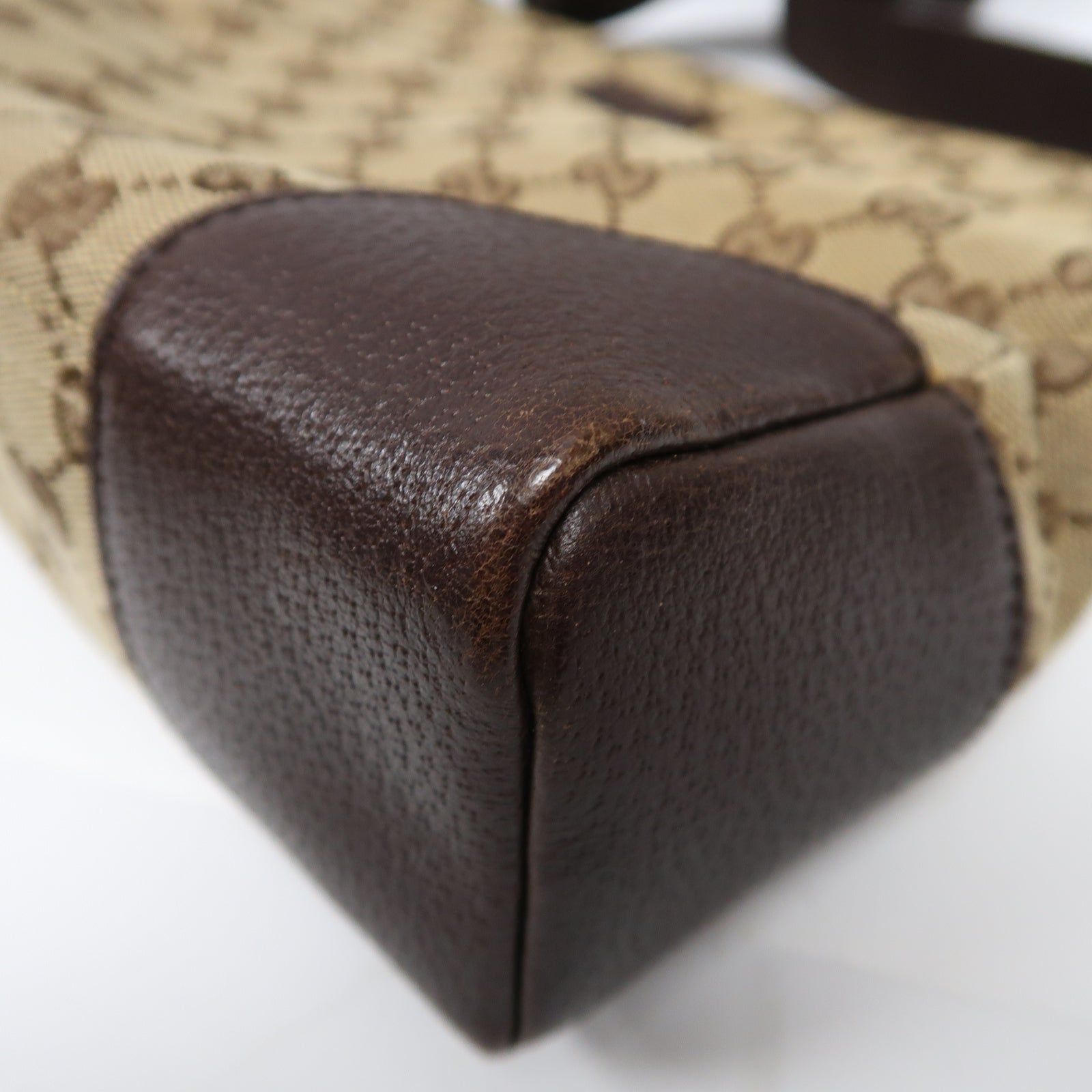 GUCCI 帆布Shoulder Bag銀扣肩背袋啡色
