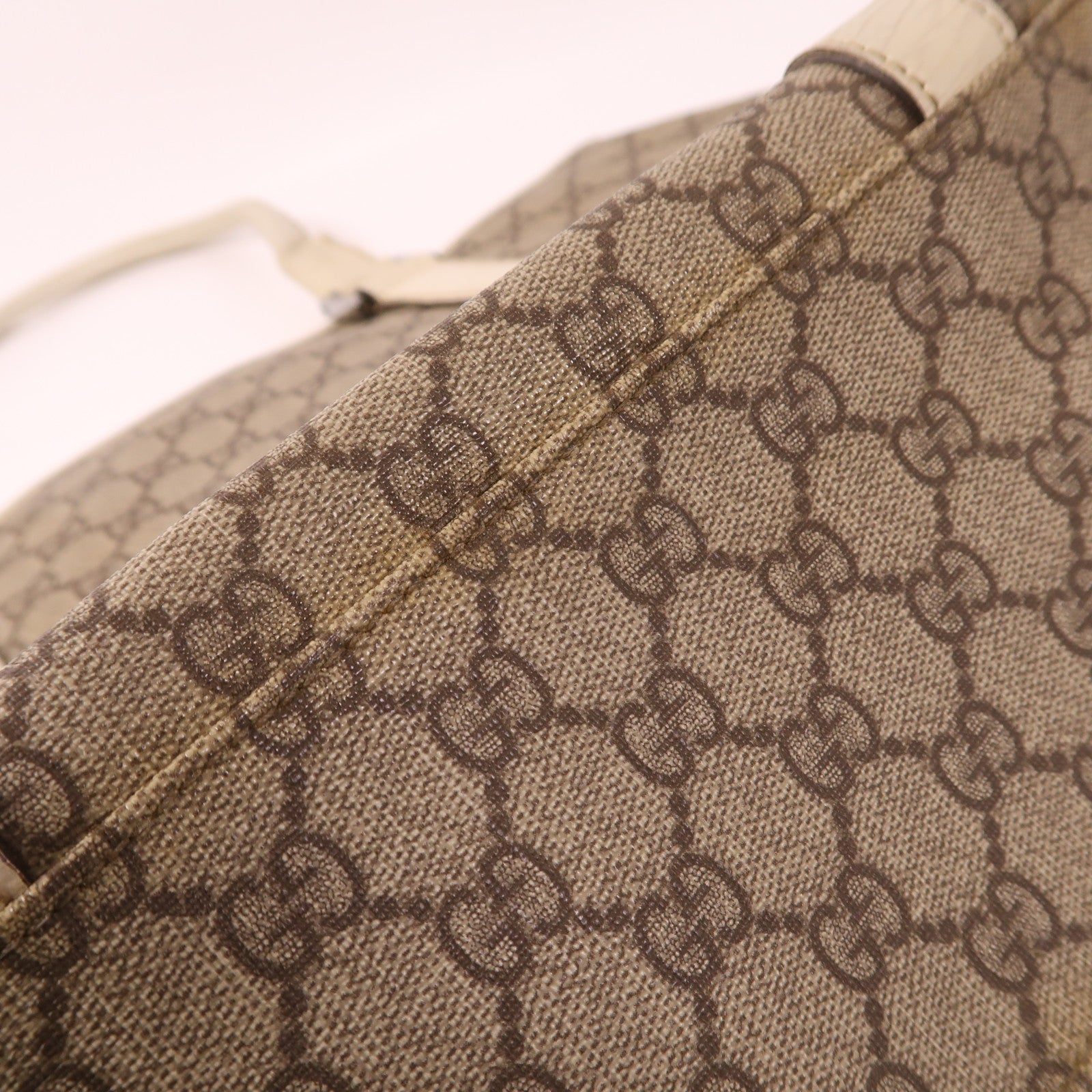 GUCCI 塗層帆布Shoulder Tote銀扣肩背袋/手挽袋