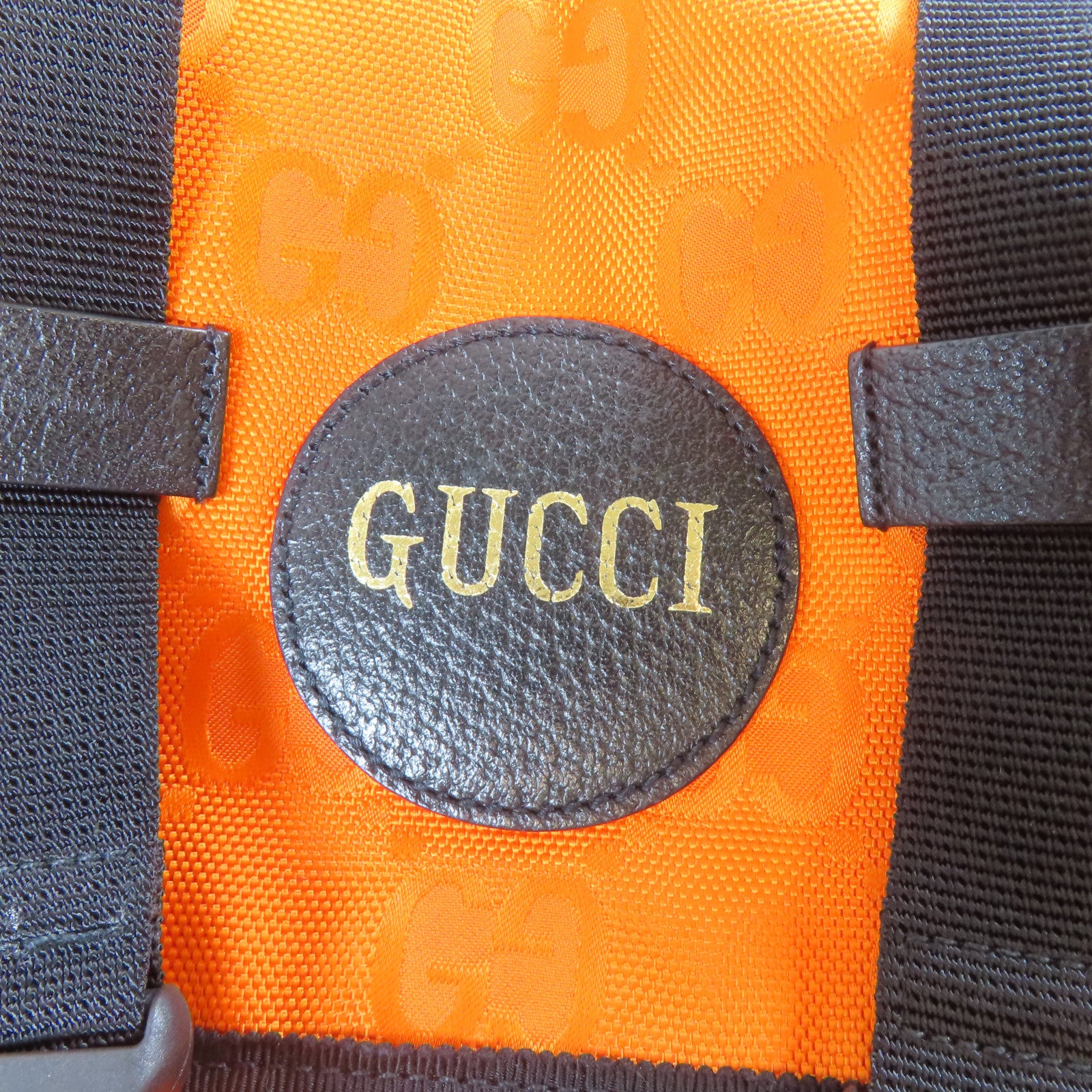 GUCCI 尼龍Rucksack BackPack銀扣背包橙色