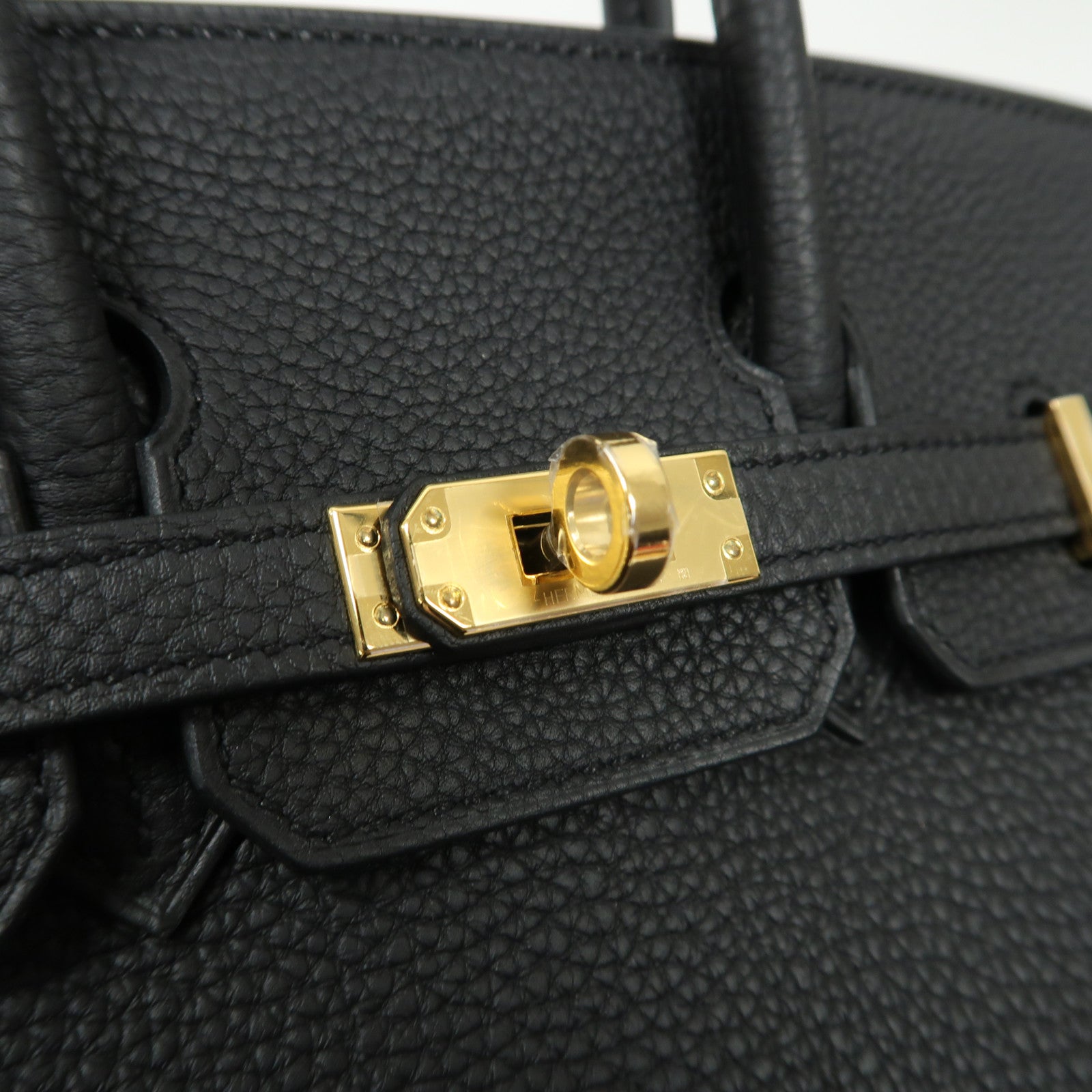 HERMES Togo皮革Birkin 25金扣手挽袋黑色