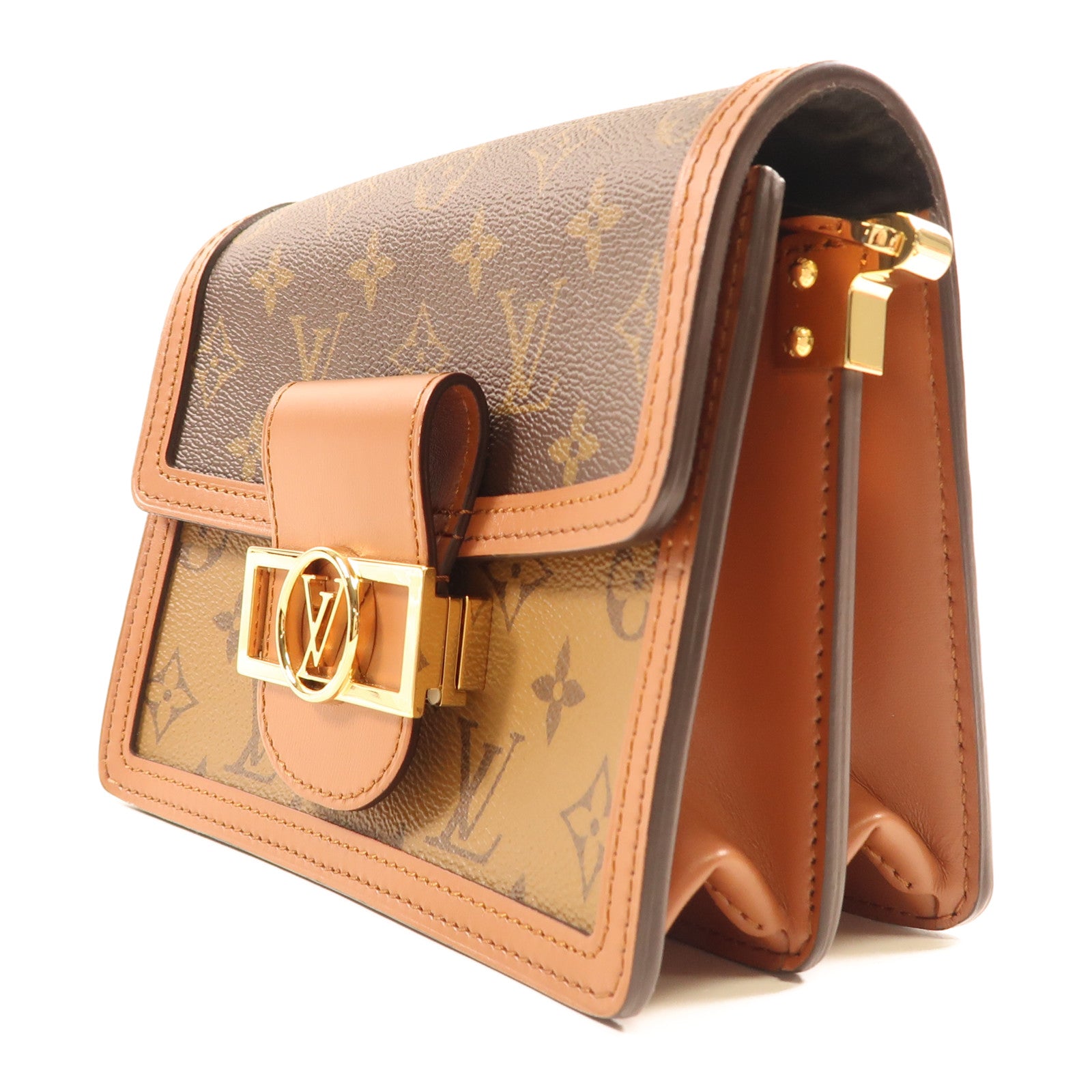 LOUIS VUITTON Monogrqam Reverse Mini Dauphine肩背袋棕色