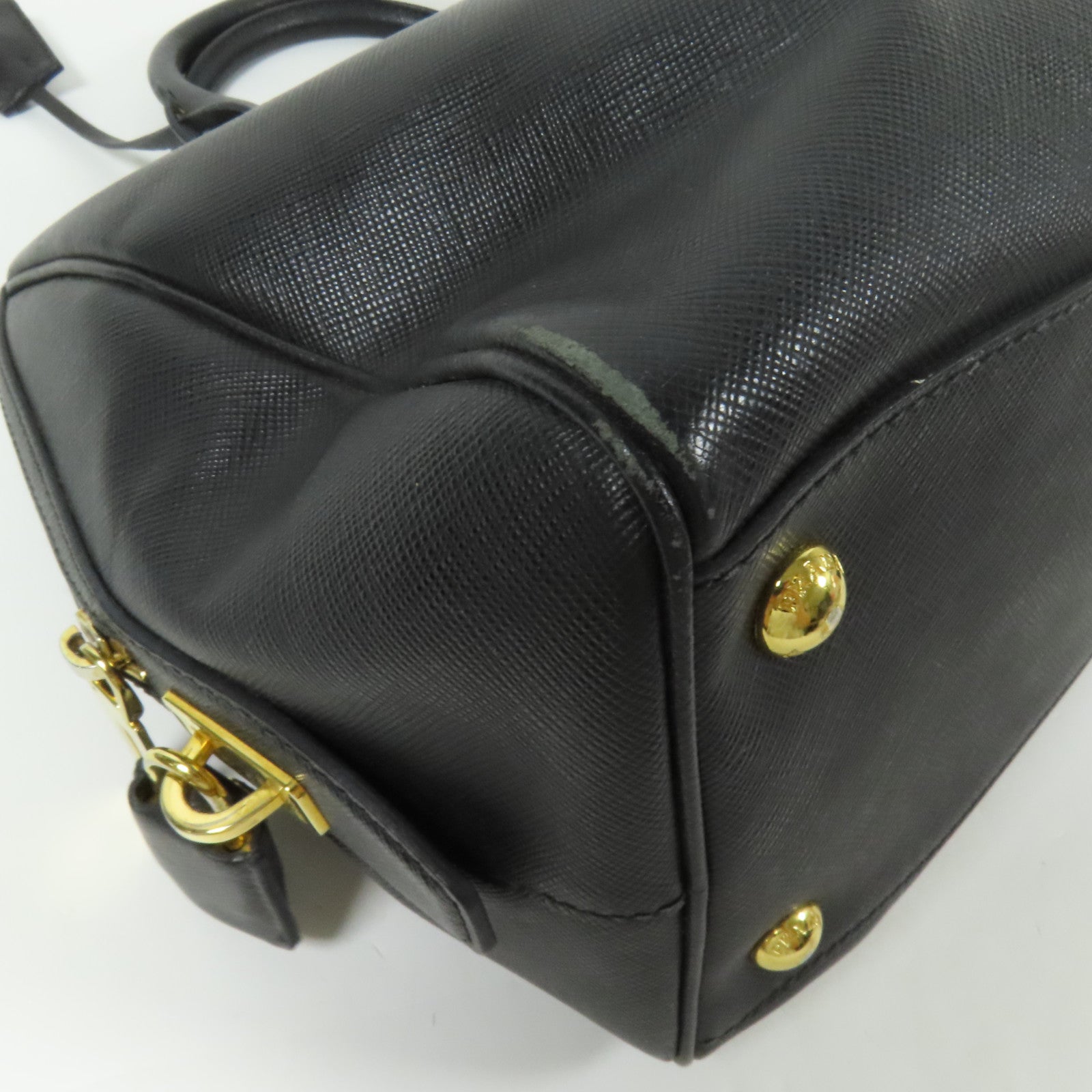 PRADA Saffiano皮革2Way Shoulder金扣手挽肩背兩用袋