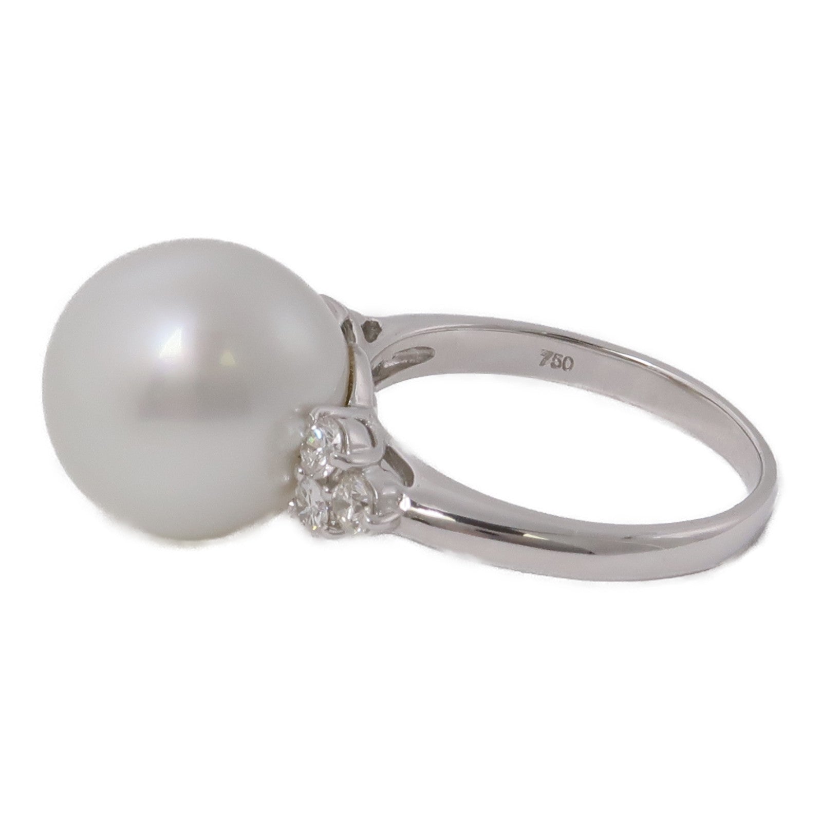 JEWELRY 18K白金Pearl/Diamond Ring珍珠/鑽石戒指US#7.75