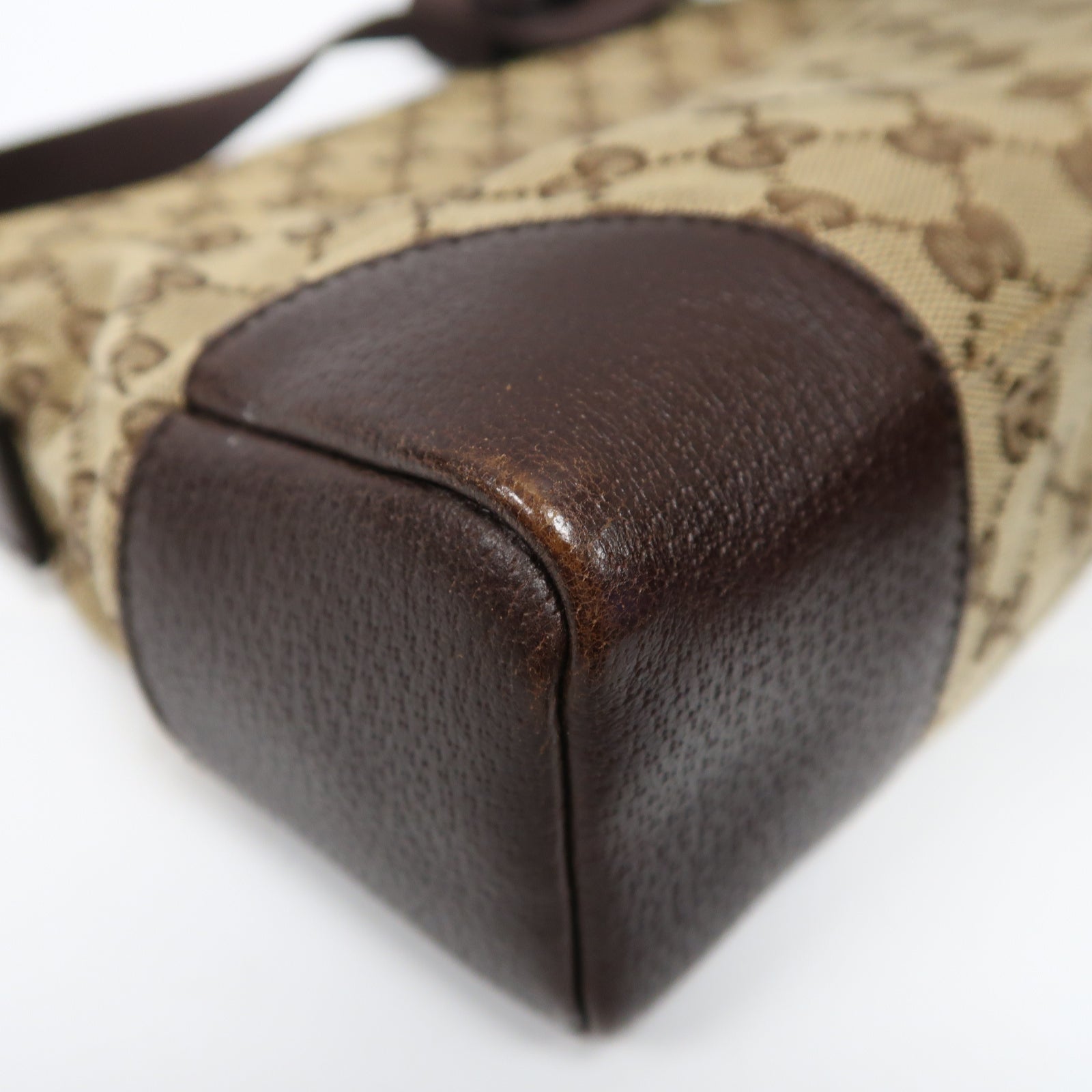 GUCCI 帆布Shoulder Bag銀扣肩背袋啡色