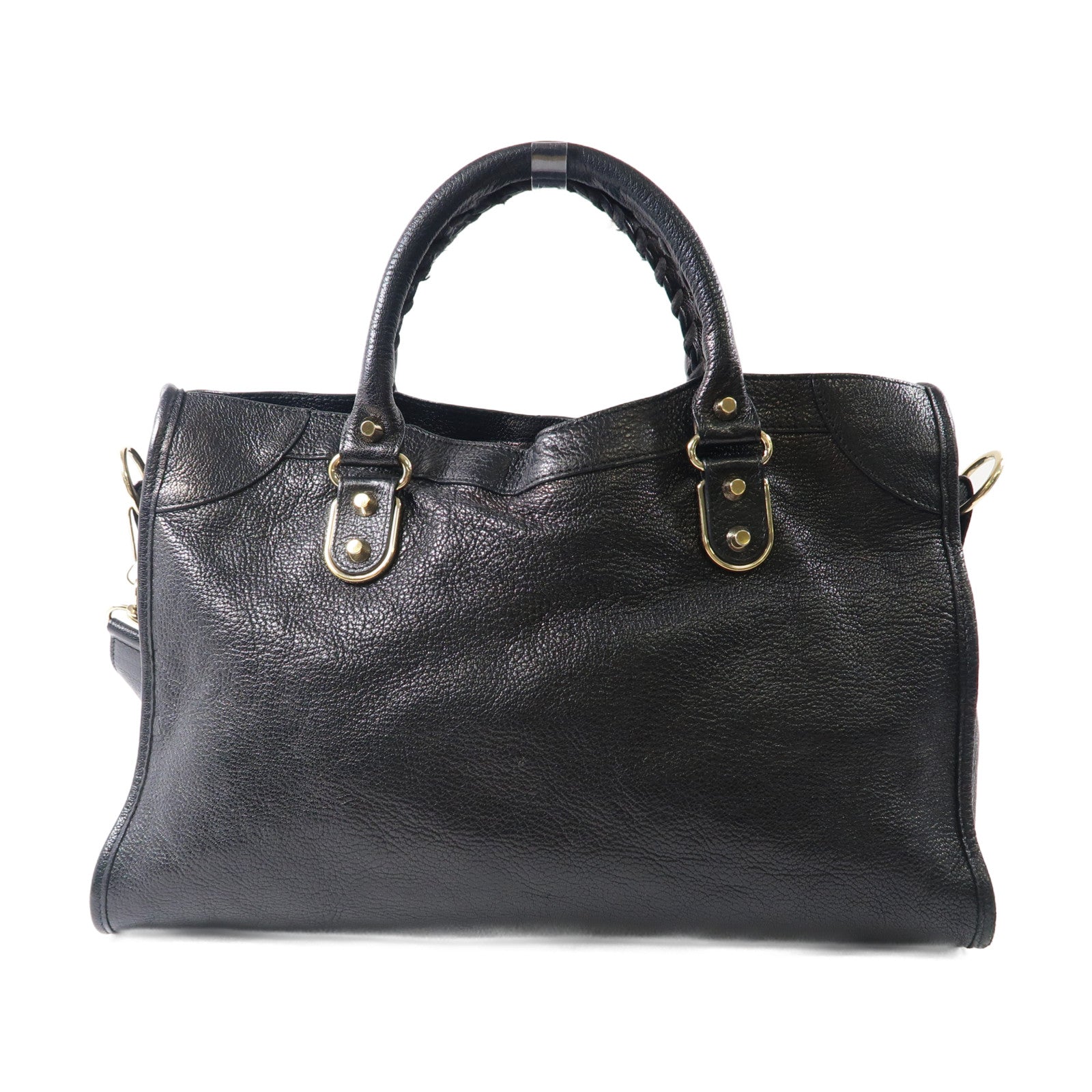 BALENCIAGA 牛皮皮革City金扣手挽肩背兩用袋黑色