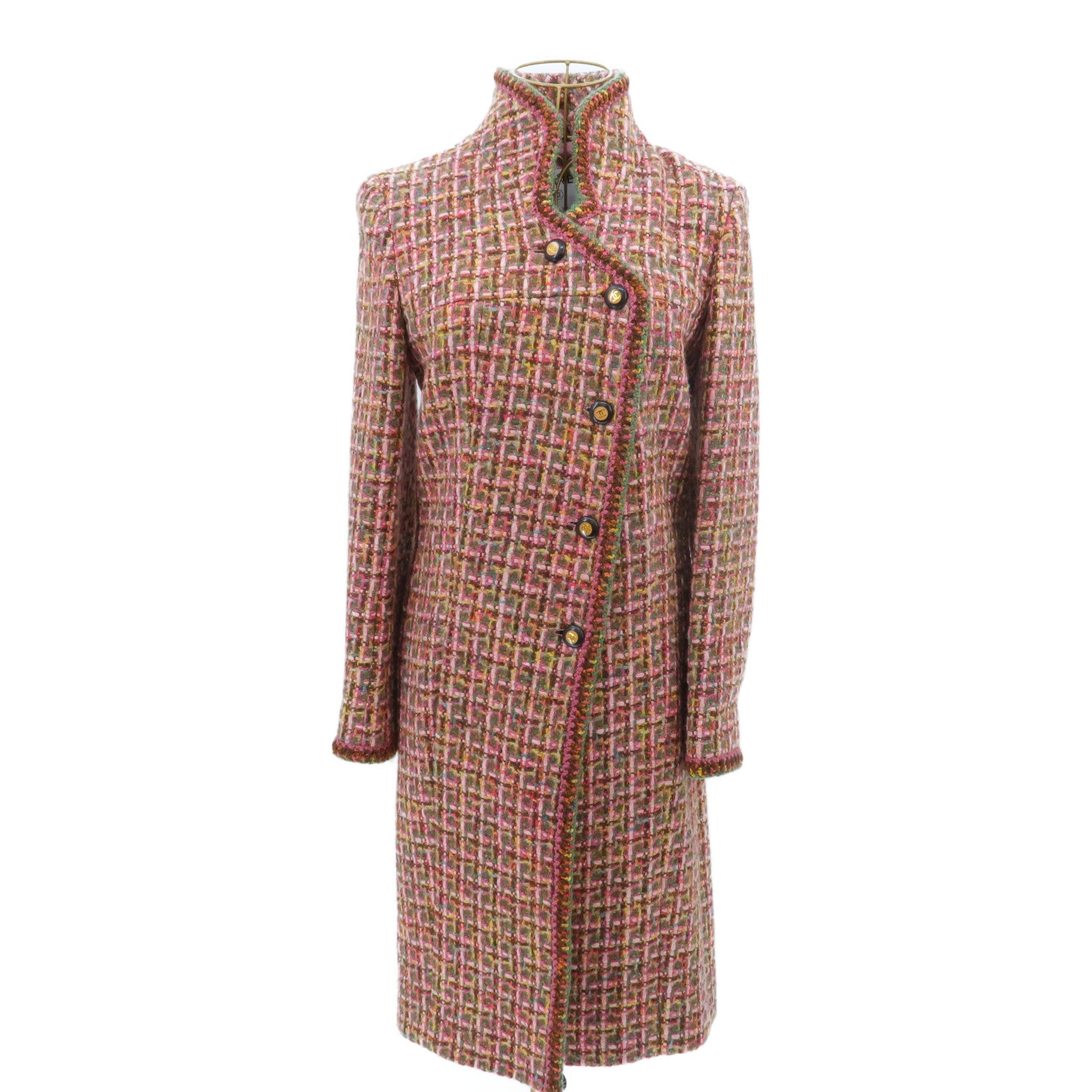 CHANEL Wool/Rayon Single-Breasted Coat大衣