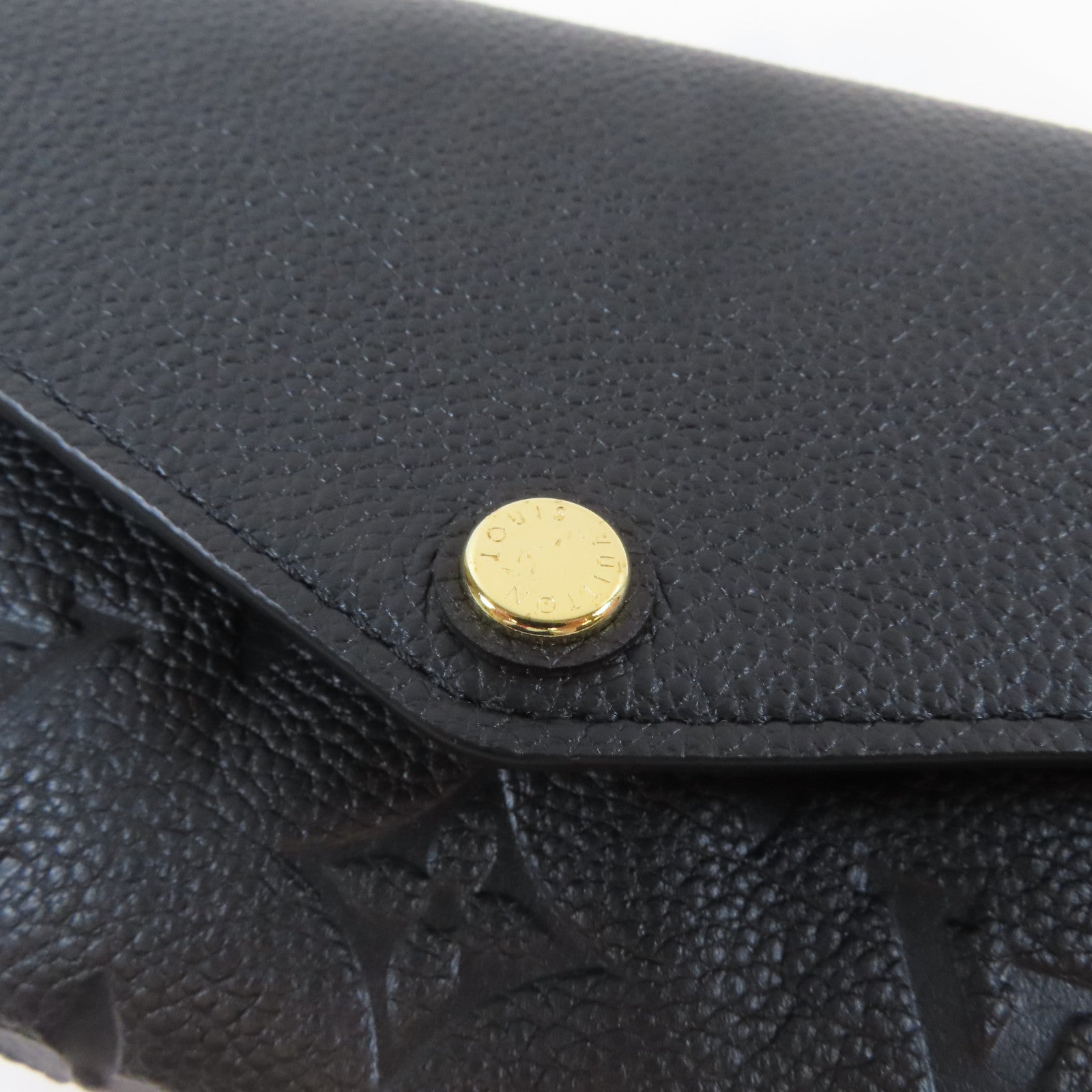 LOUIS VUITTON Monogram Empreinte Sarah金扣啪鈕長錢包黑色