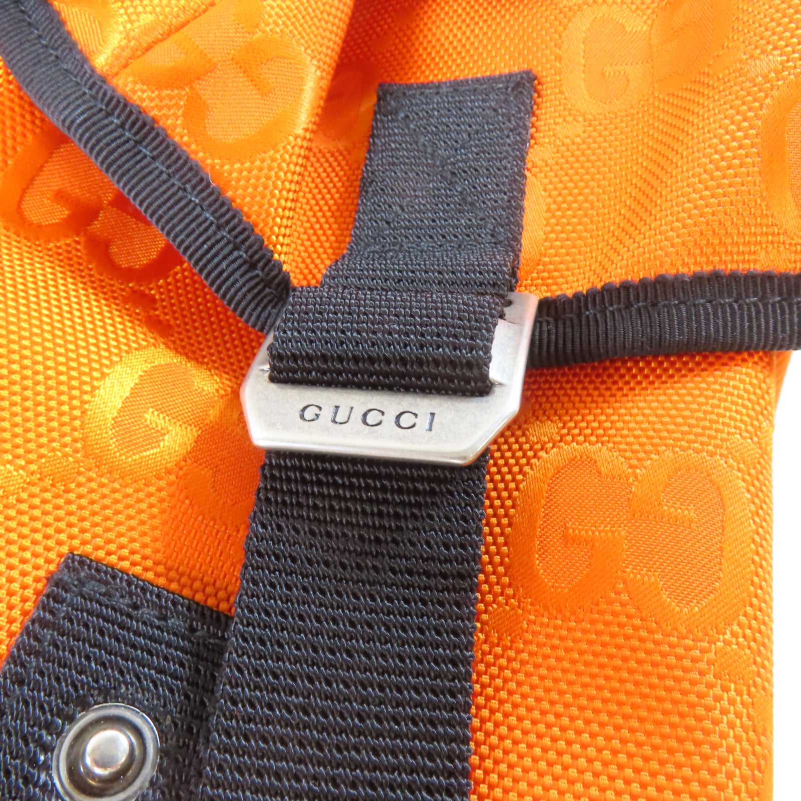 GUCCI 尼龍Rucksack BackPack銀扣背包橙色