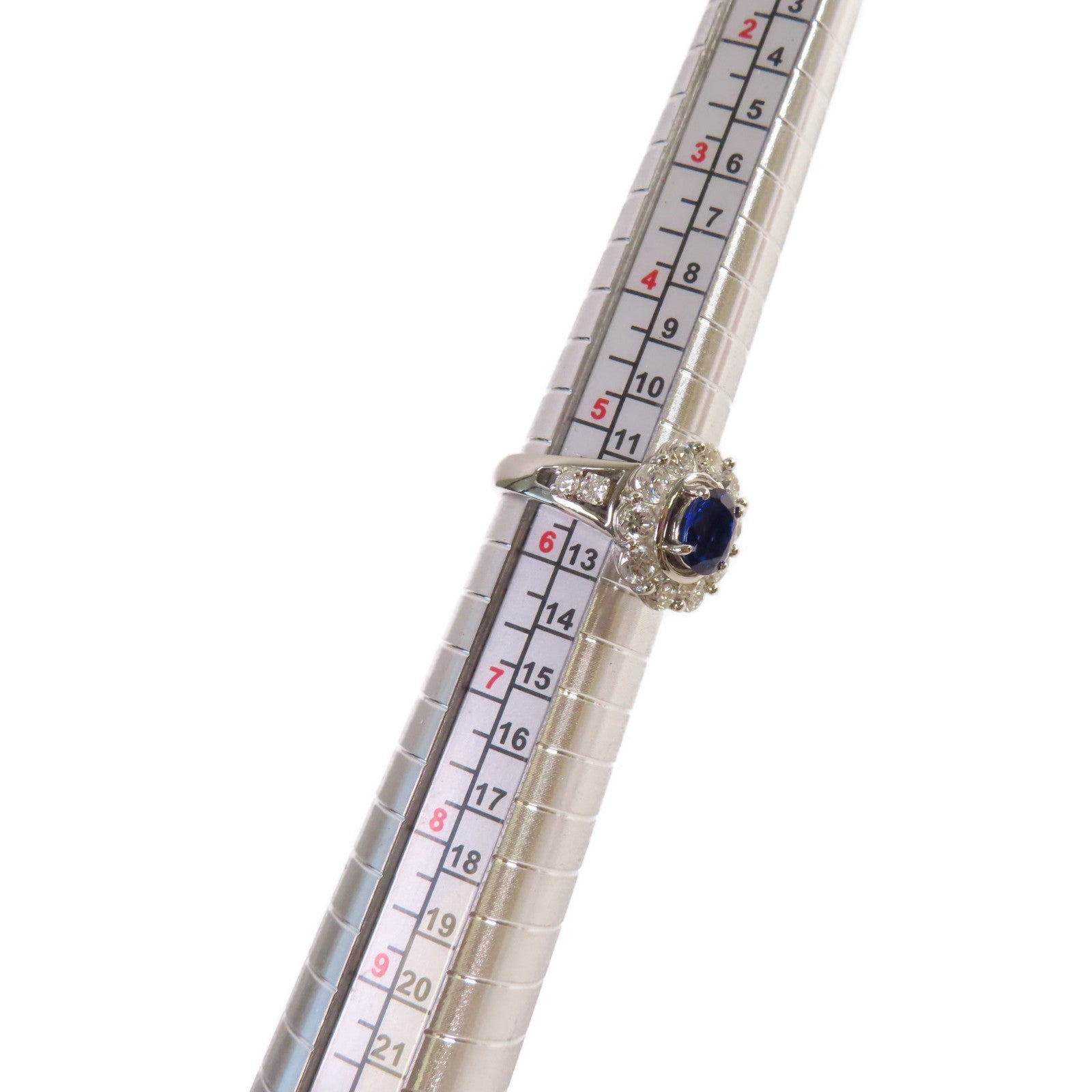 JEWELRY 【激減優惠】PT900鉑金/1.168ct藍寶石/1.42ct鑽石Sapphire Ring戒指US#5.5