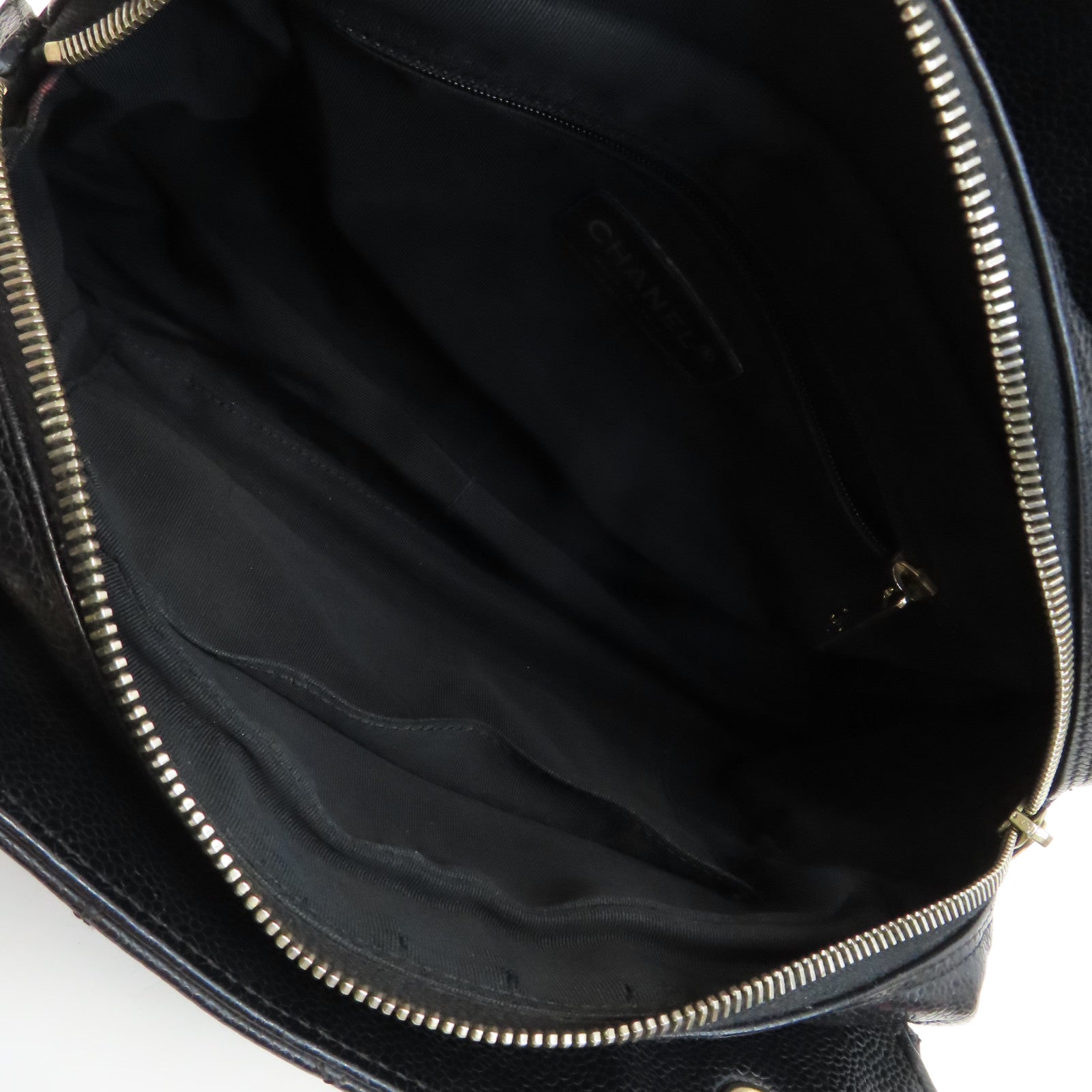 CHANEL 【激減優惠】菱格Caviar皮革Petite Timeless Tote金扣鏈帶手挽袋黑色