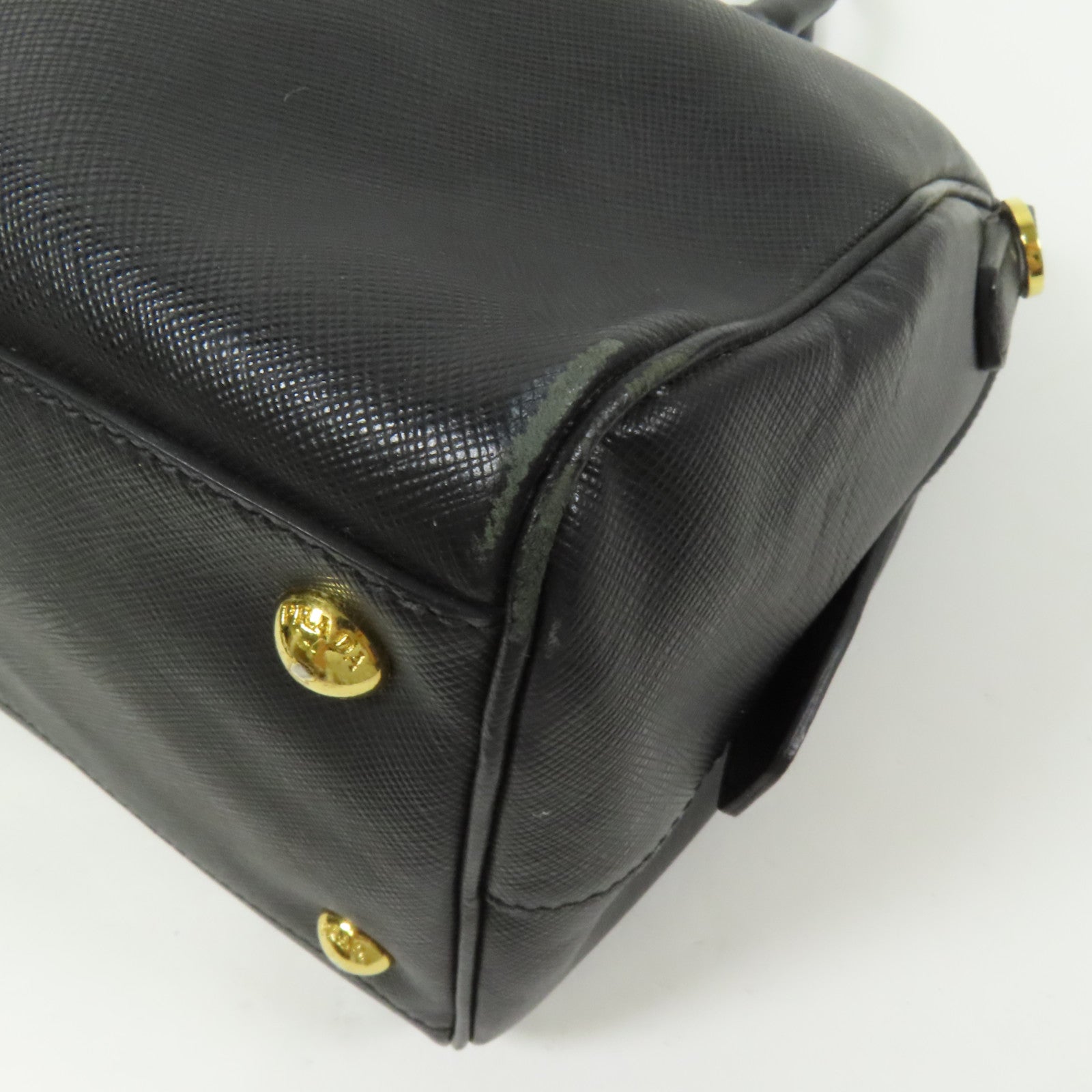 PRADA Saffiano皮革2Way Shoulder金扣手挽肩背兩用袋