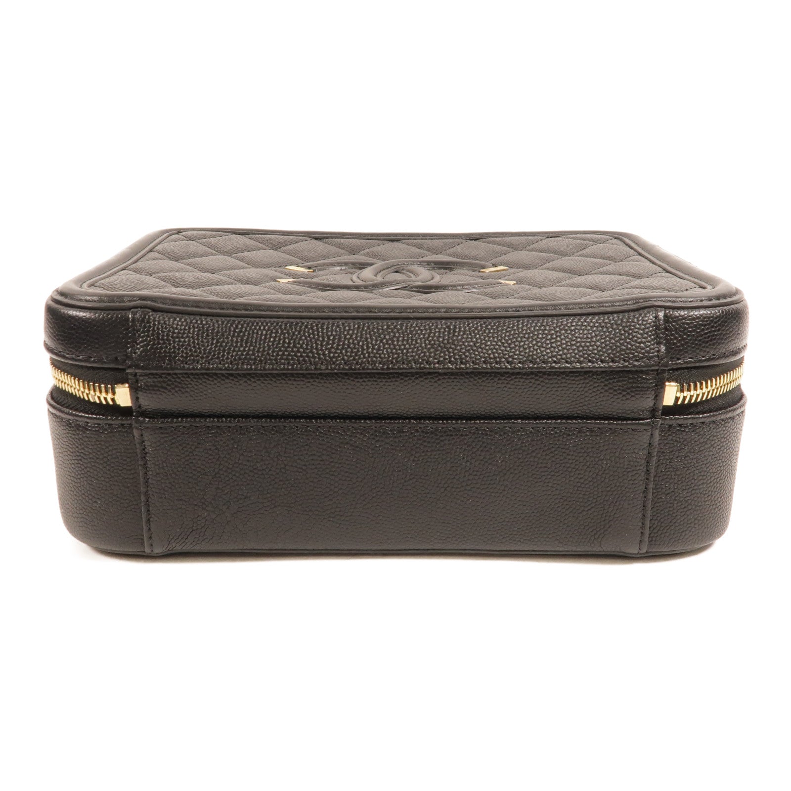 CHANEL 牛皮皮革CC Filigree Vanity Case Medium鏈帶肩背袋