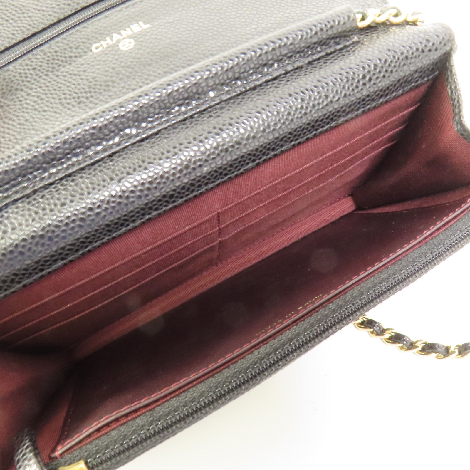 CHANEL 牛皮皮革WOC Wallet On Chain金扣鏈帶肩背袋