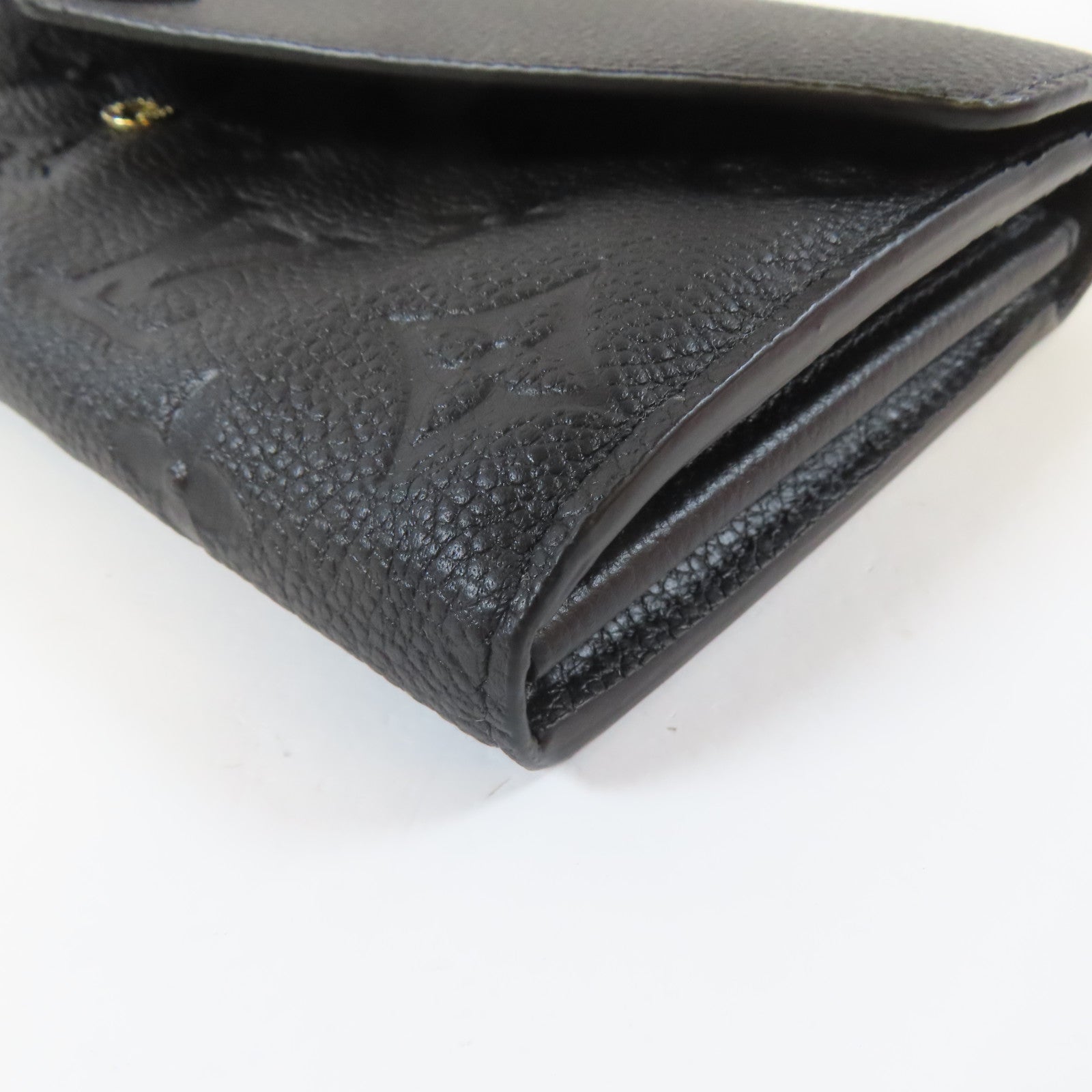 LOUIS VUITTON Monogram Empreinte Sarah金扣啪鈕長錢包黑色
