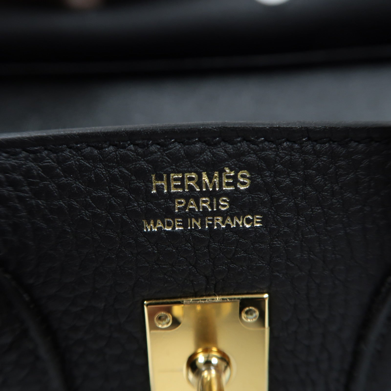 HERMES Togo皮革Birkin 25金扣手挽袋黑色