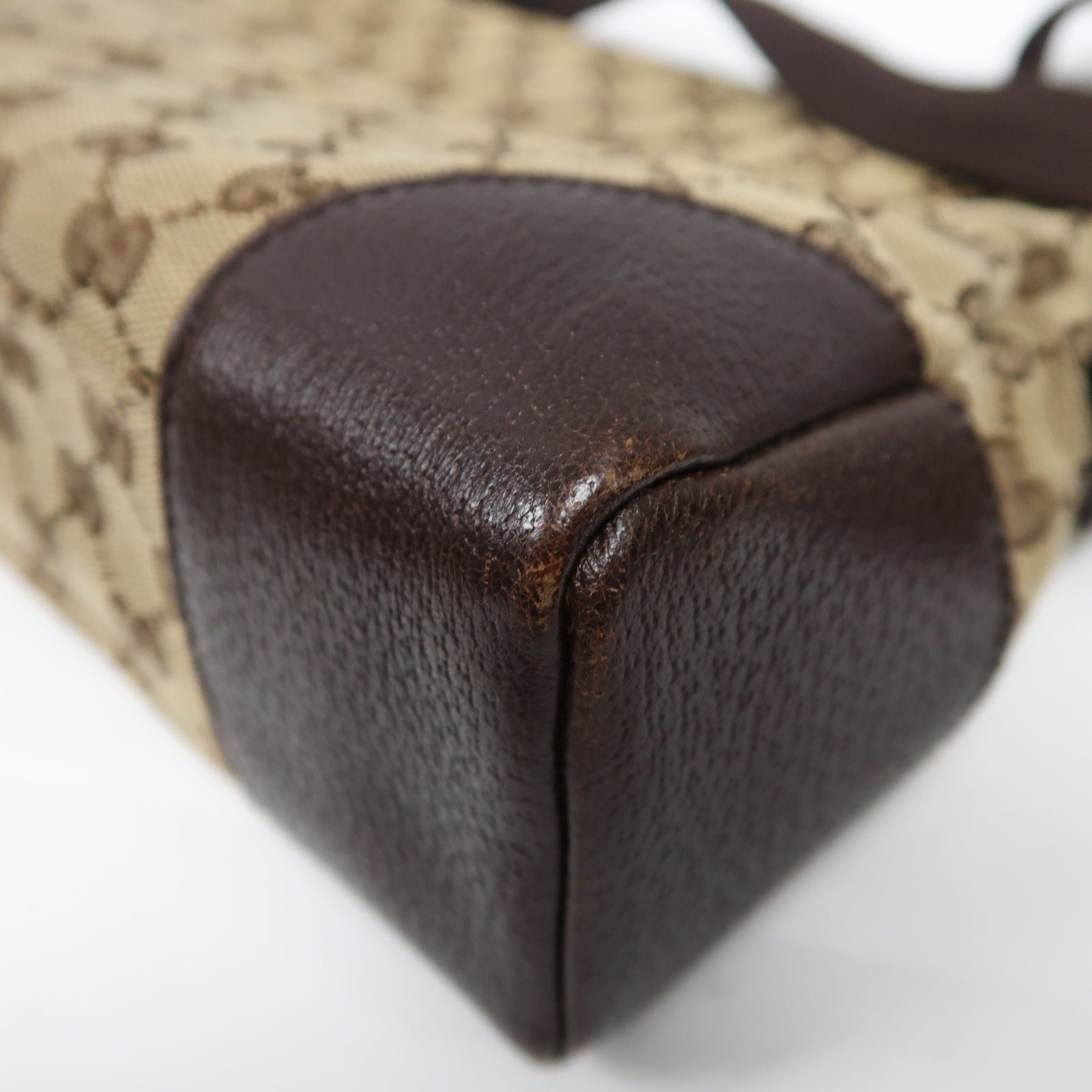 GUCCI 帆布Shoulder Bag銀扣肩背袋啡色