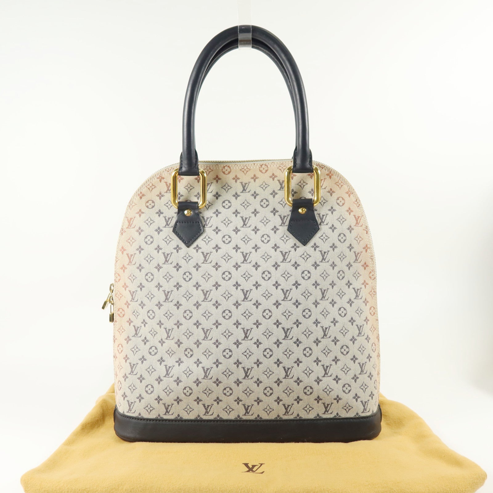 LOUIS VUITTON Monogram Mini Lin Alma Haut金扣手挽袋