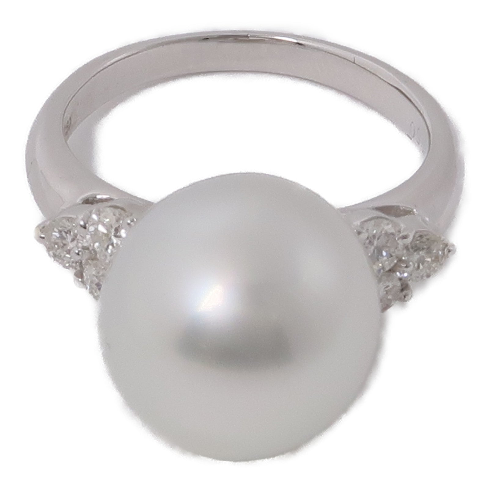 JEWELRY 18K白金Pearl/Diamond Ring珍珠/鑽石戒指US#7.75
