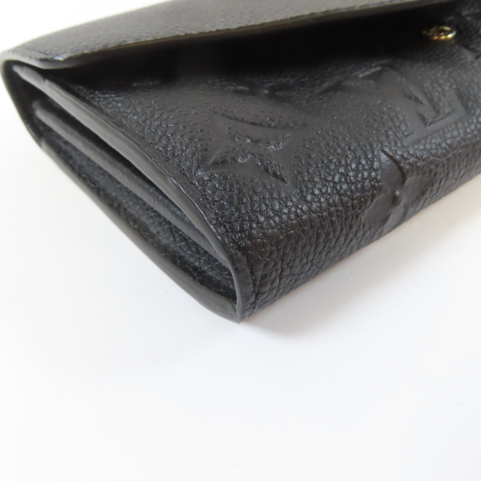 LOUIS VUITTON Monogram Empreinte Sarah金扣啪鈕長錢包黑色