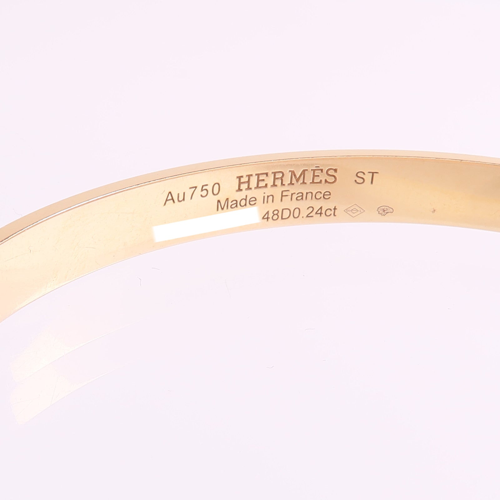 HERMES 18K玫瑰金Collier de Chien Bracelet鑽石手鐲