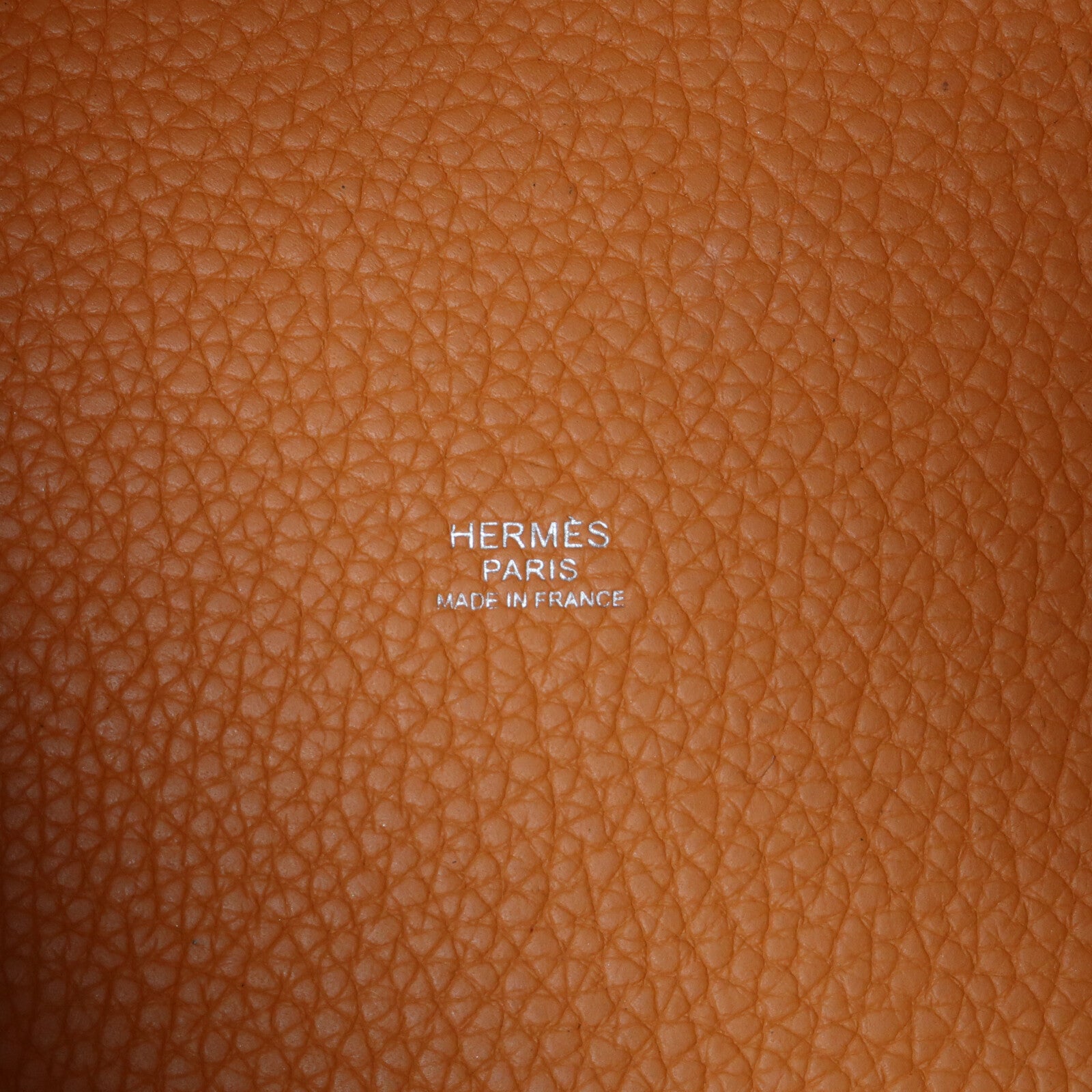 HERMES Clemence皮革Picotin MM銀扣手挽袋Rouge Grenade/Orange