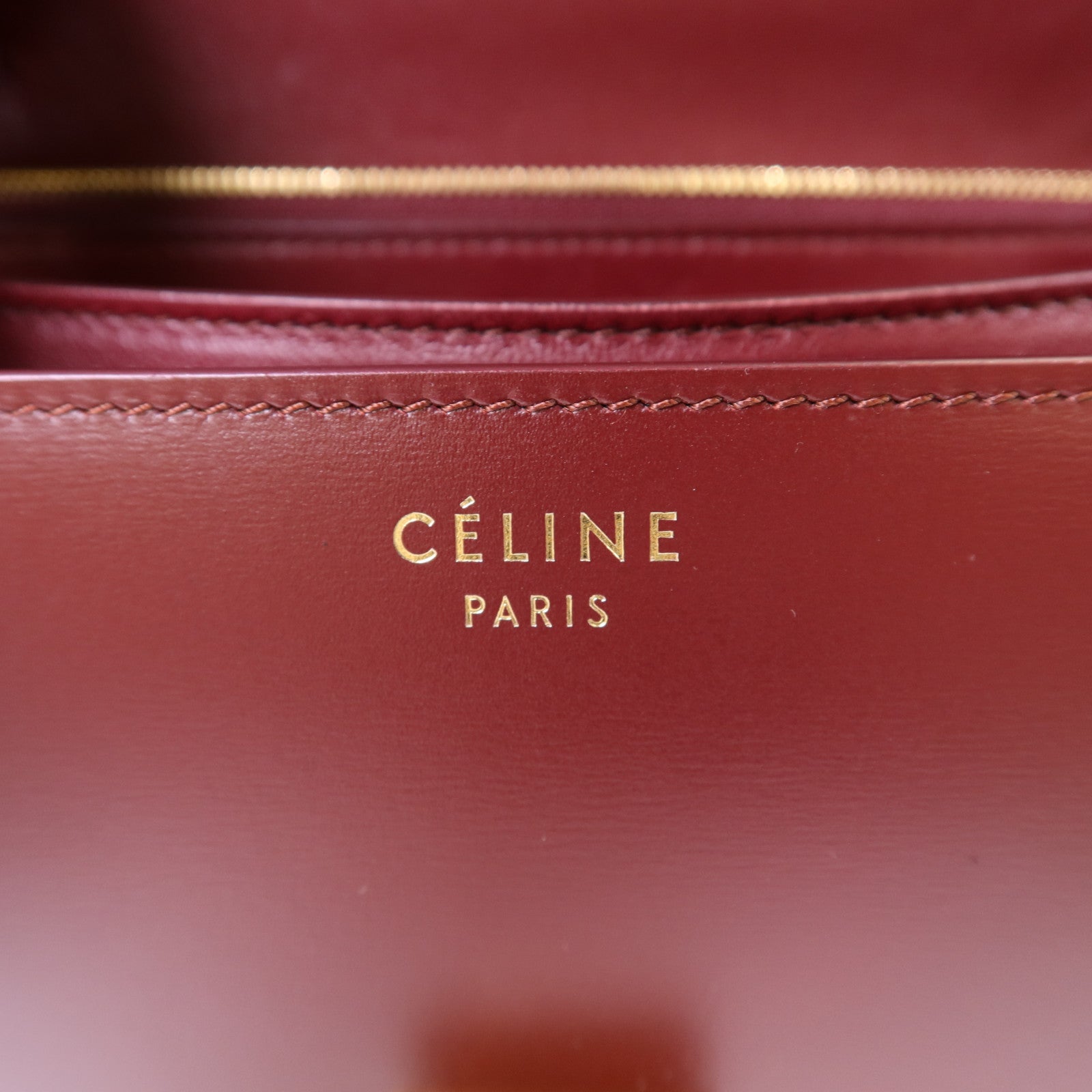 CELINE 牛皮皮革Shoulder Bag金扣肩背袋