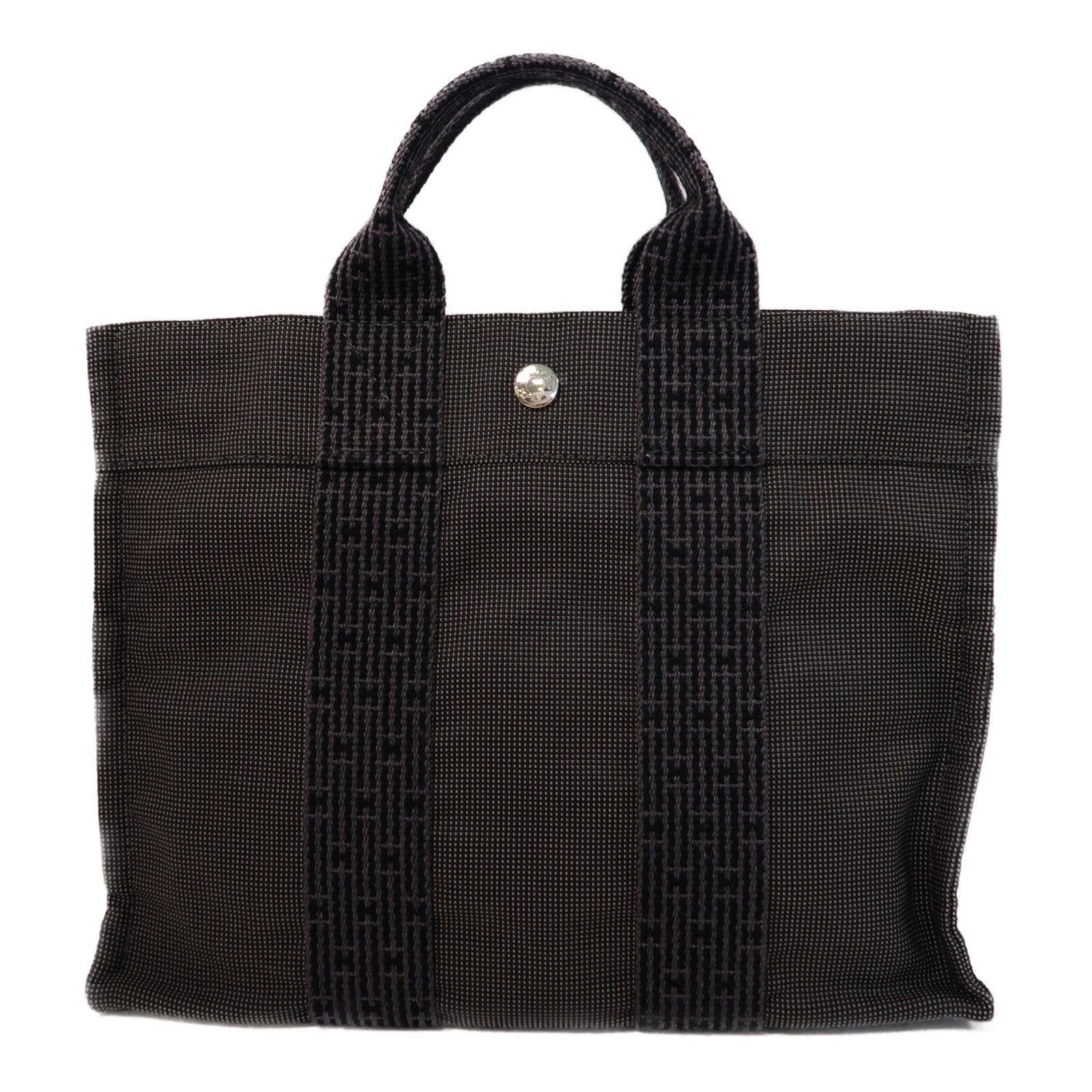 HERMES 帆布Herline Tote Bag銀扣手挽袋灰色