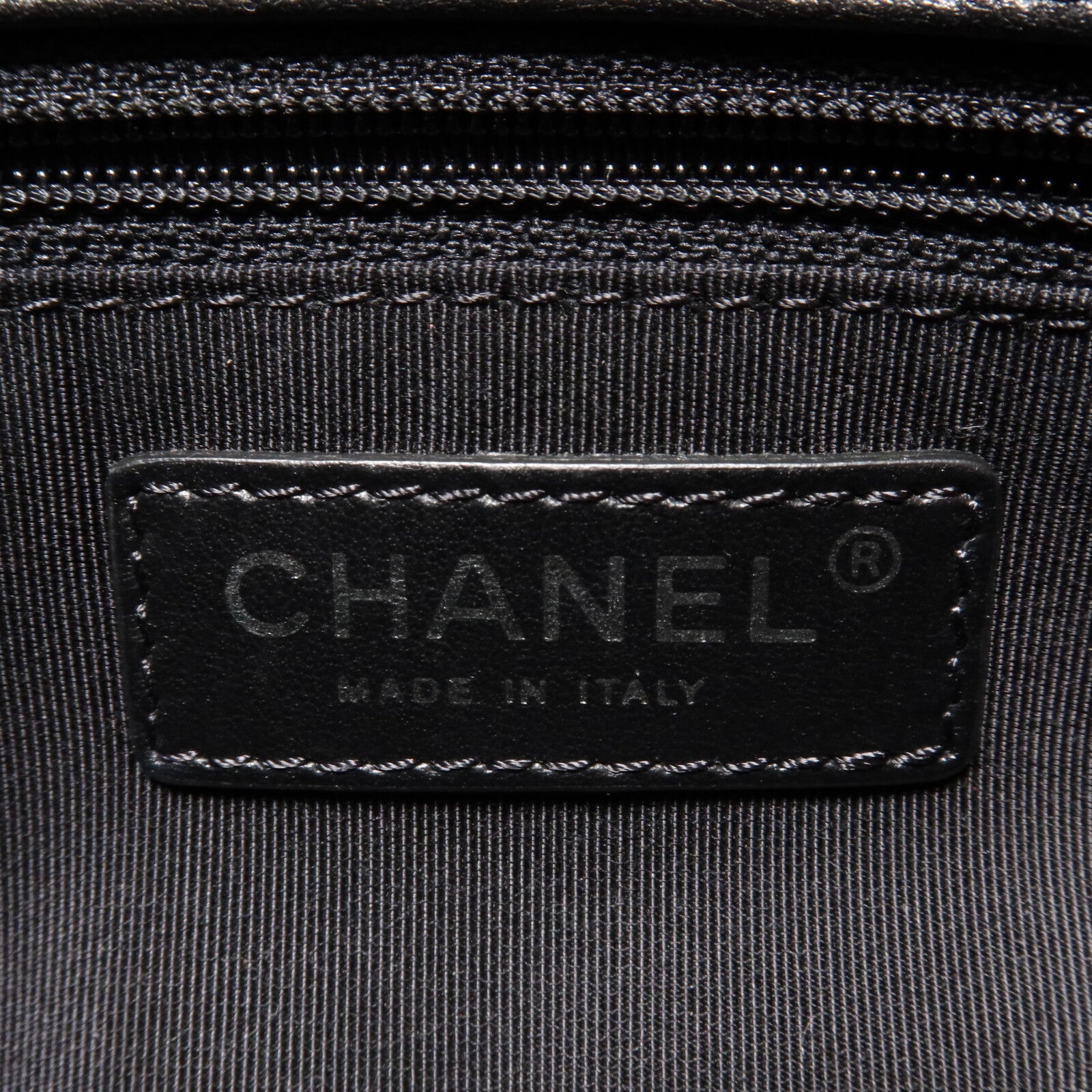 CHANEL 牛皮皮革Boston Bag鏈帶手挽肩背兩用袋