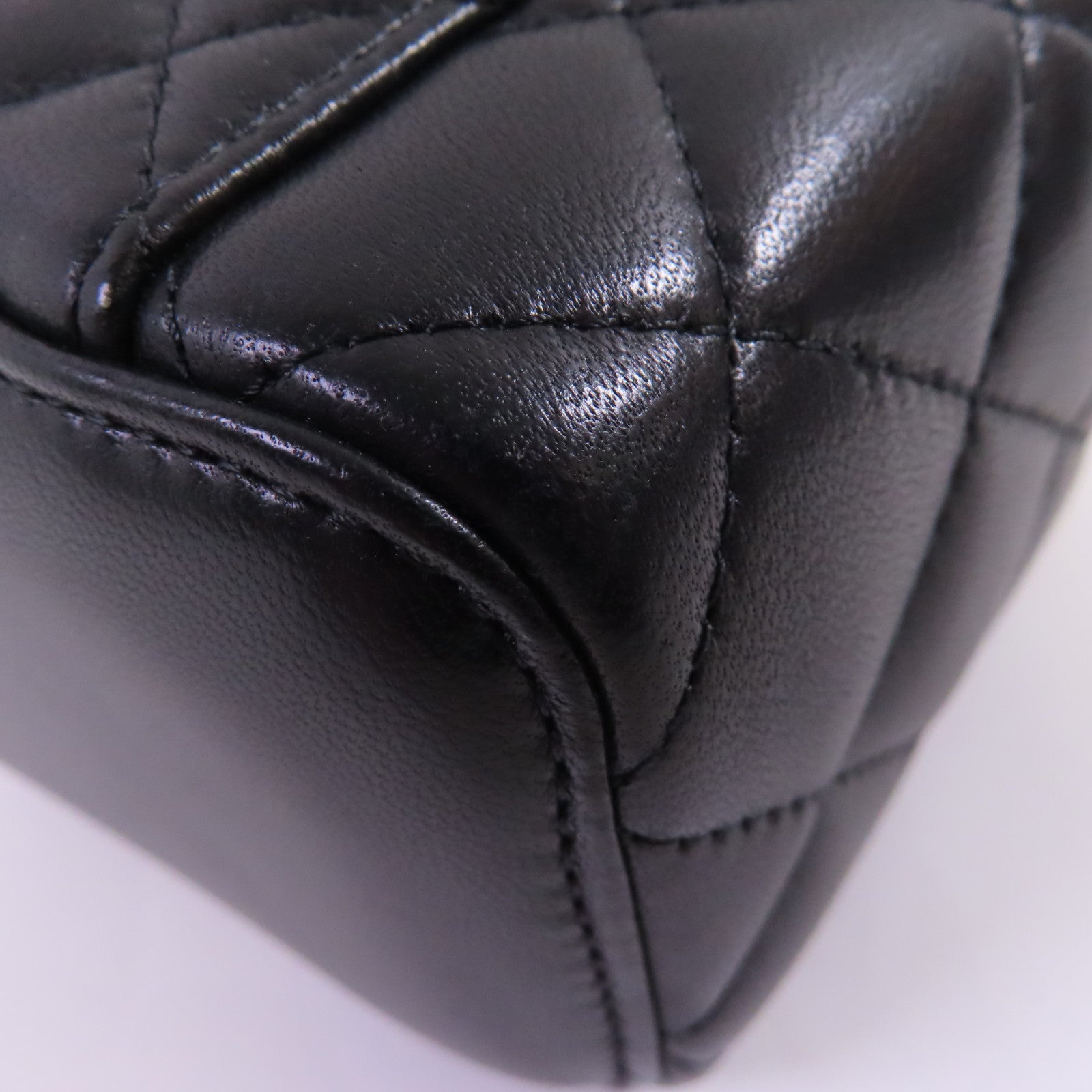 CHANEL CC GHW Mini Vanity Case Shoulder Bag Lambskin Leather