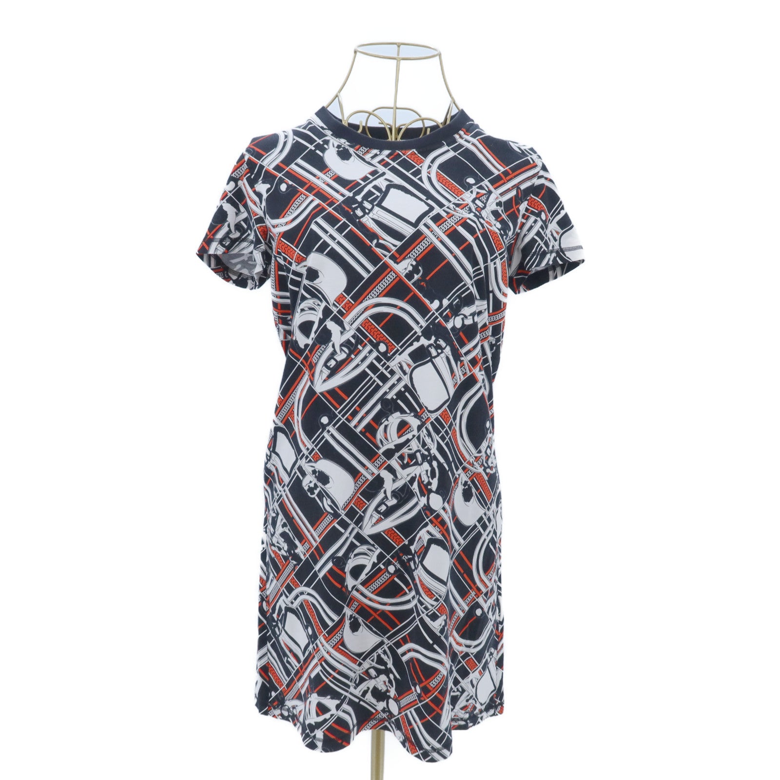 HERMES Cotton Tartan Et Chaines Mi One-Piece連身裙