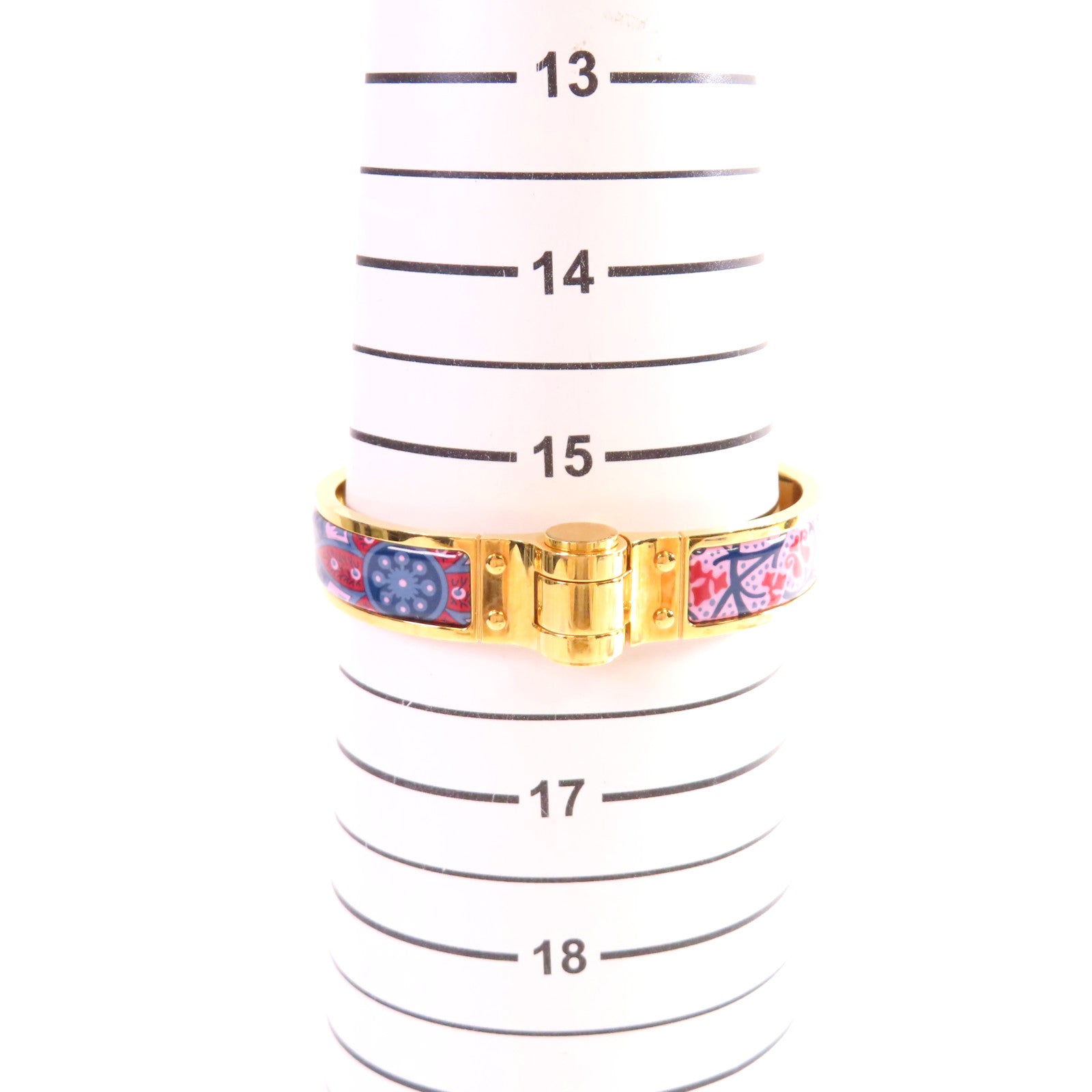 HERMES 金屬/琺瑯Charniere Bracelet手鐲紫色/藍色/彩色/金色