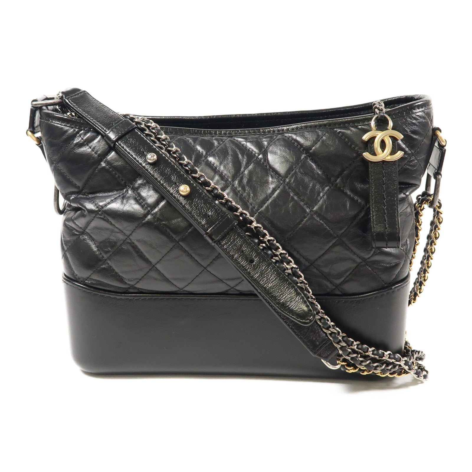 CHANEL 皮革Gabrielle Large鏈帶肩背袋