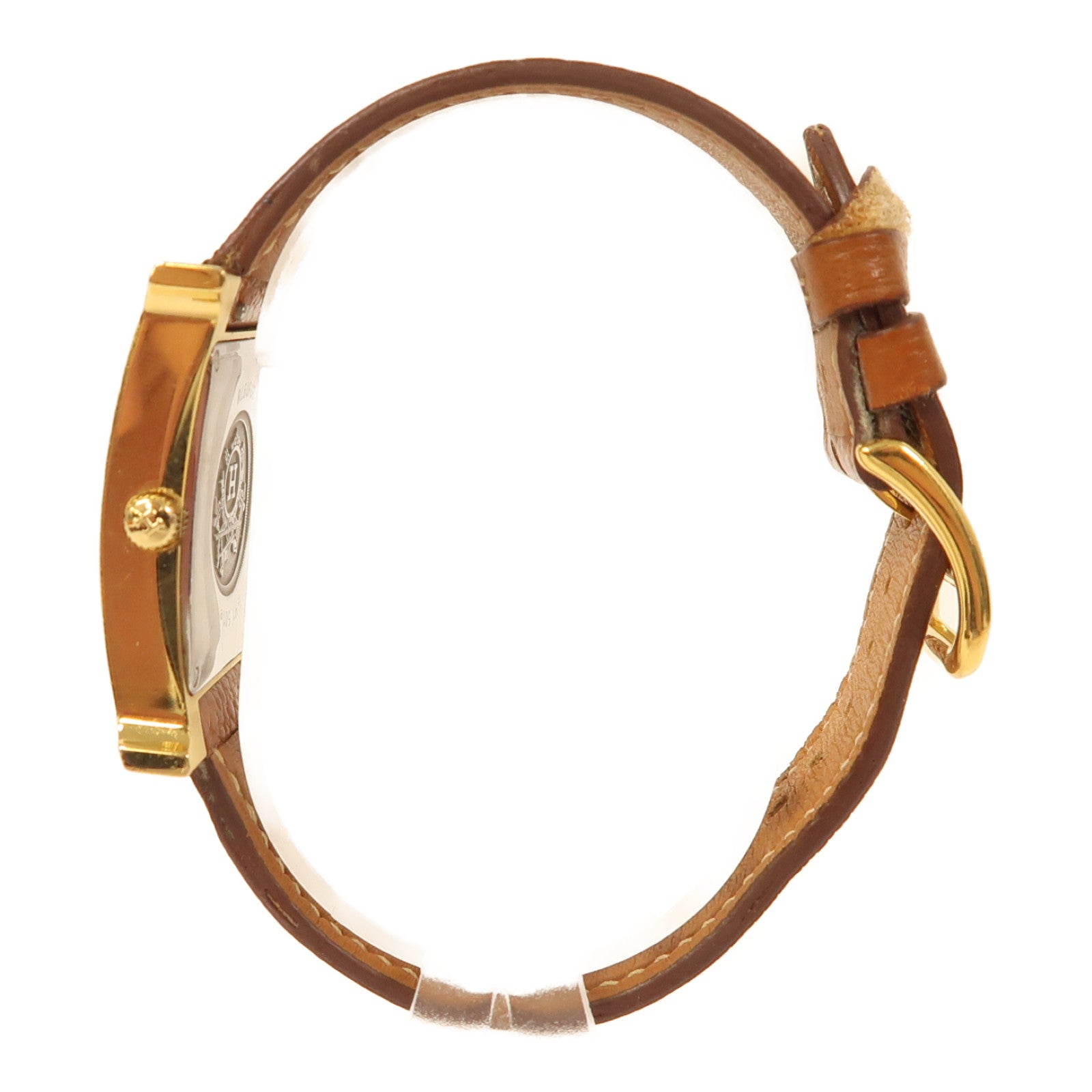 HERMES Heure H Swift皮革手錶石英機芯經典駝色