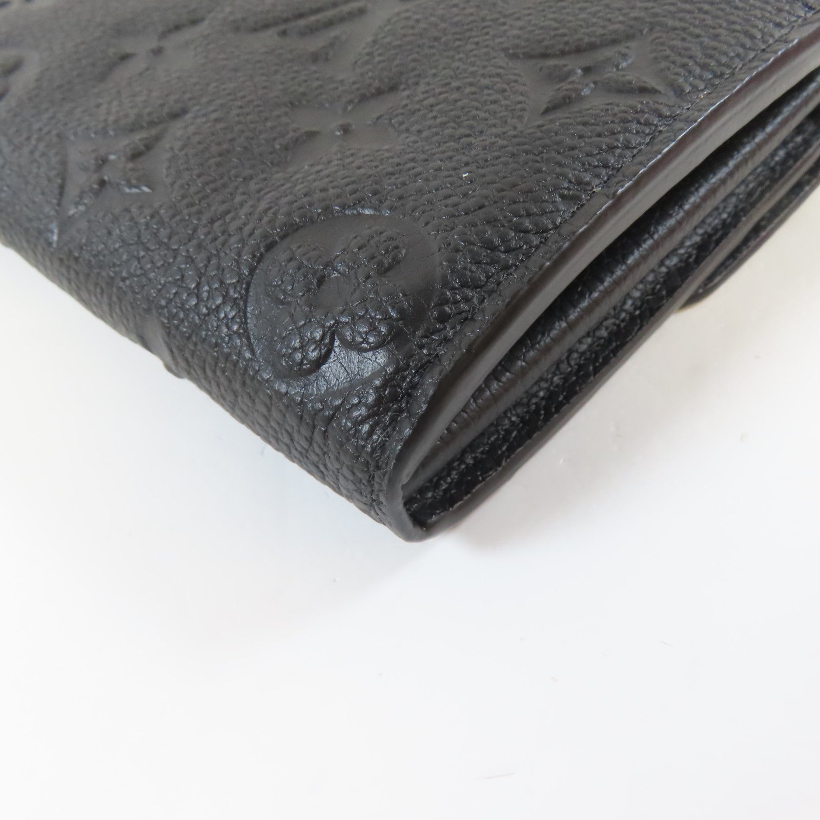 LOUIS VUITTON Monogram Empreinte Sarah金扣啪鈕長錢包黑色