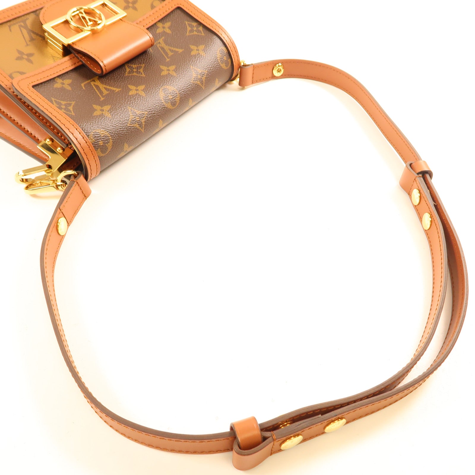 LOUIS VUITTON Monogrqam Reverse Mini Dauphine肩背袋棕色