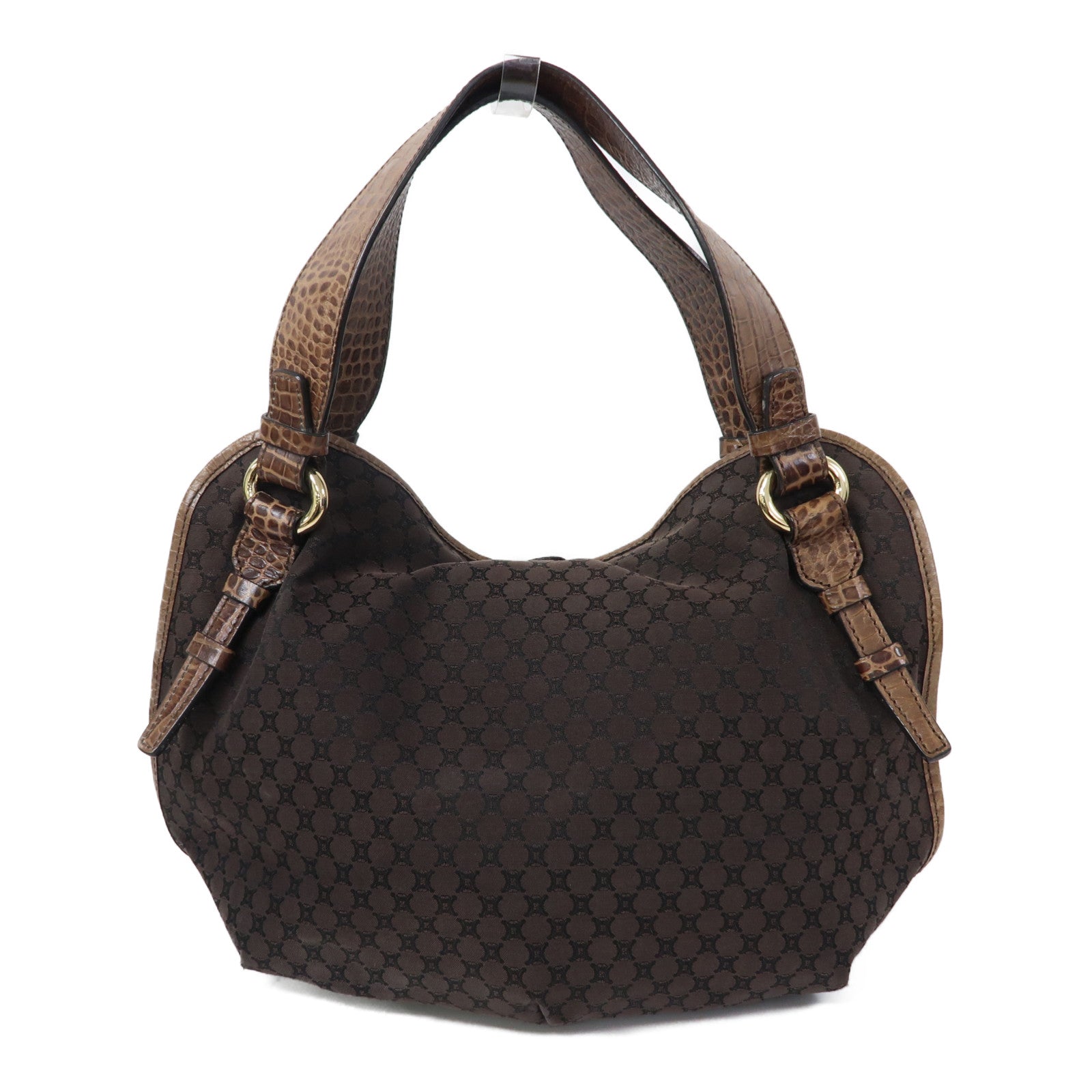 CELINE 帆布Shoulder Bag金扣肩背袋啡色