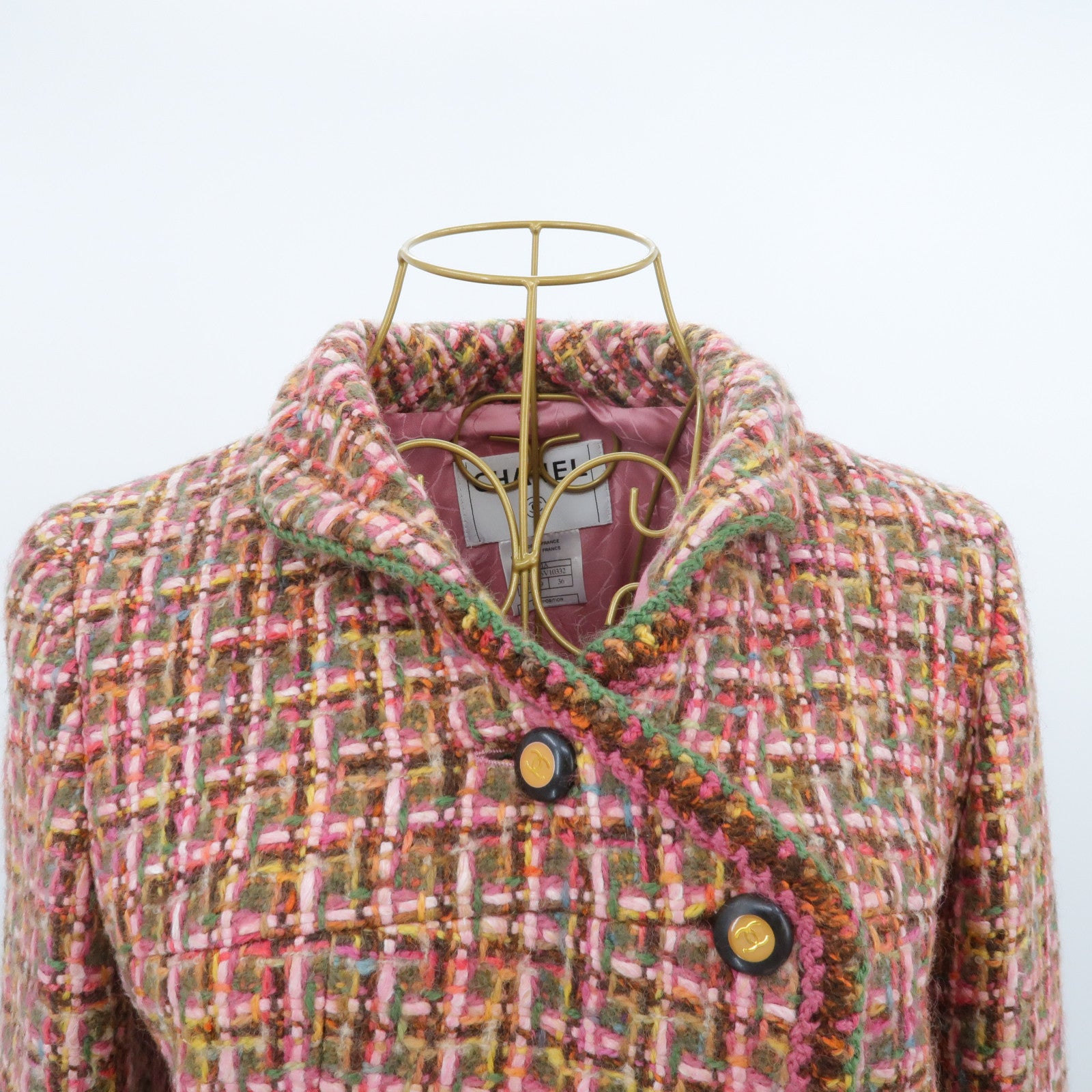 CHANEL Wool/Rayon Single-Breasted Coat大衣