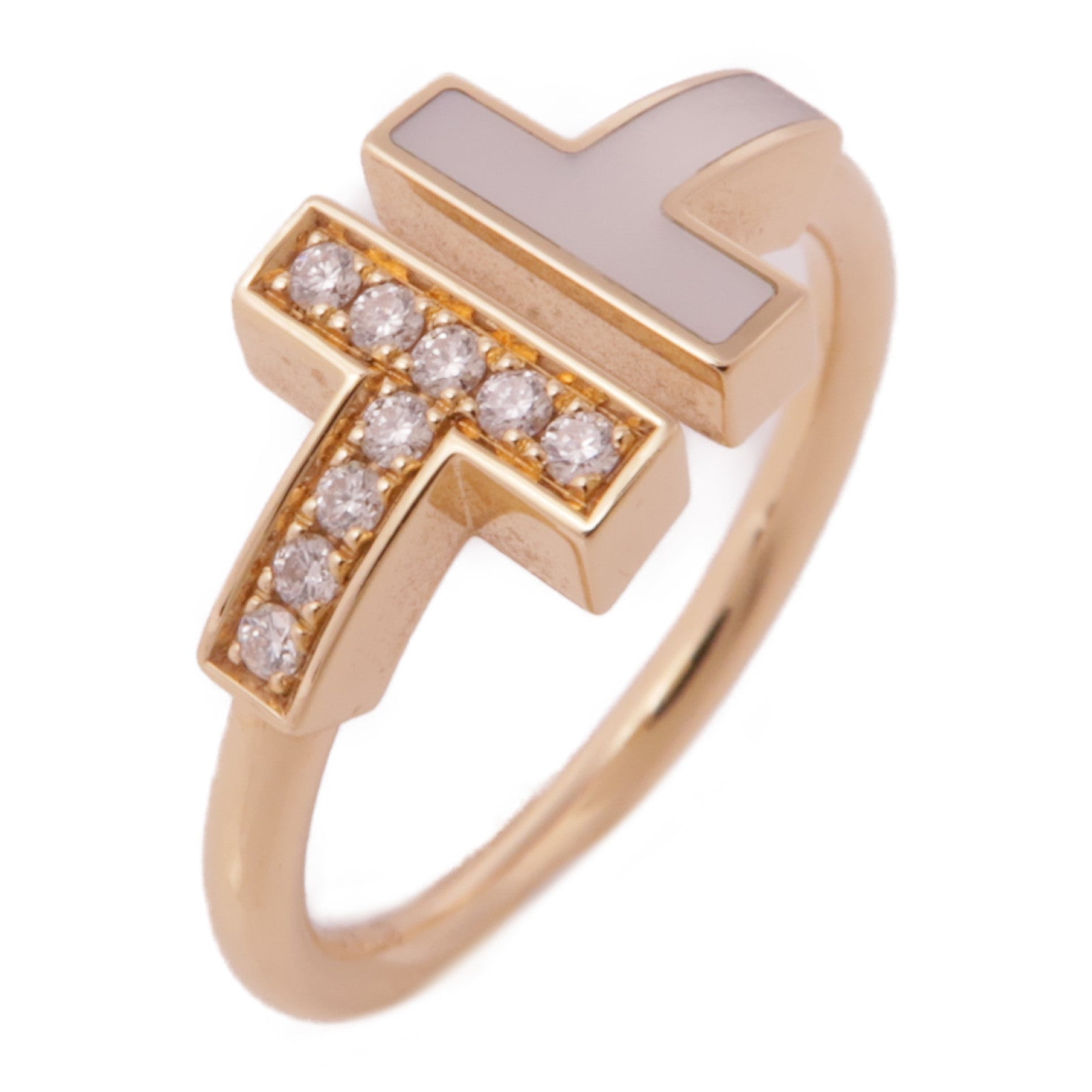 TIFFANY＆CO 18K玫瑰金Diamond T Wire Ring戒指